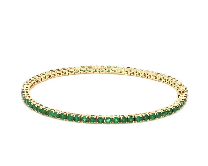 Bracciale TENNIS Gold con pietre verdi
