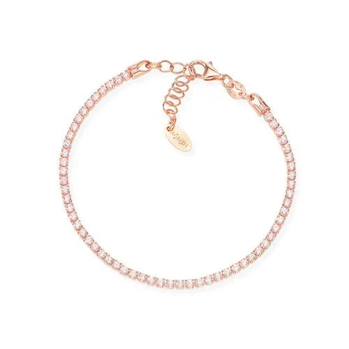 Bracciale Tennis Rosè Zirconi Bianchi - BTRBR16