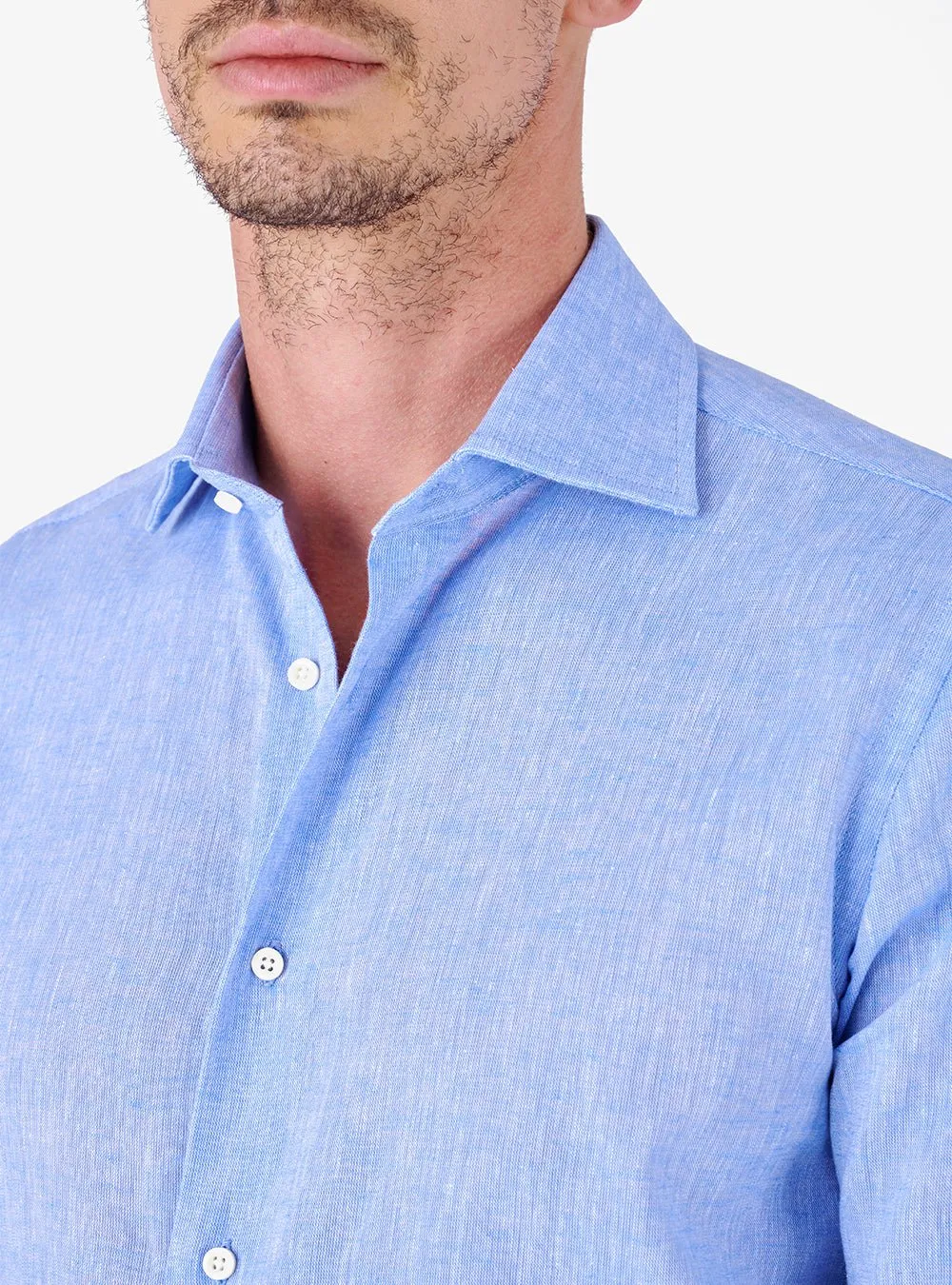 Camicia collo francese in lino cotone - Martin Brenner
