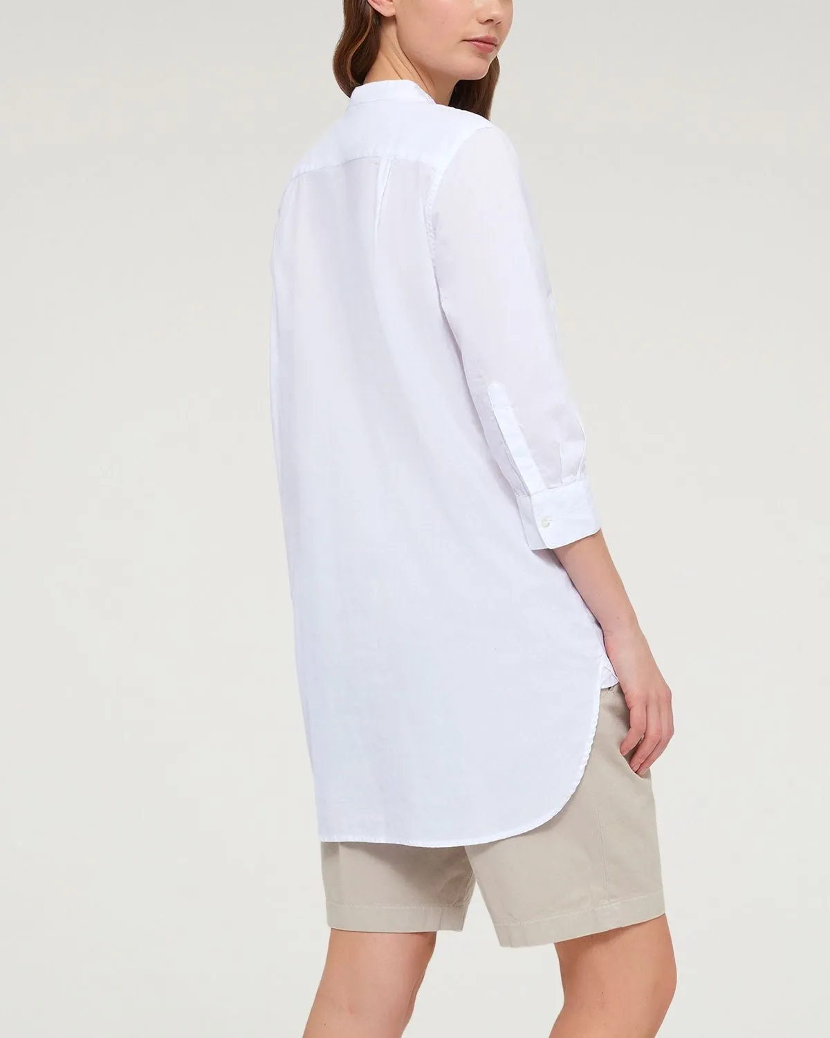 Camicia coreana plissé bianca