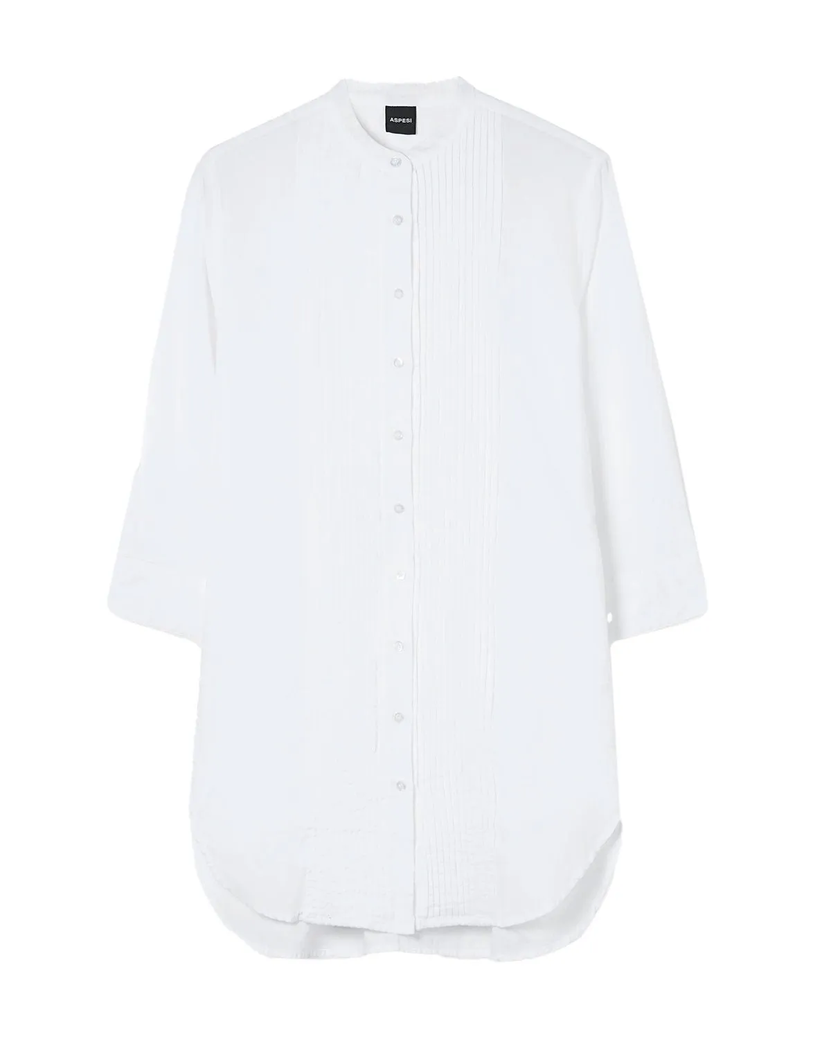 Camicia coreana plissé bianca