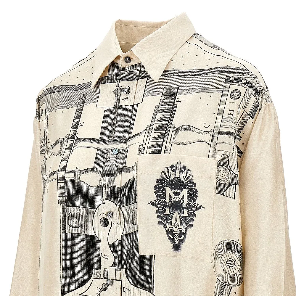 Camicia in twill di seta stampato