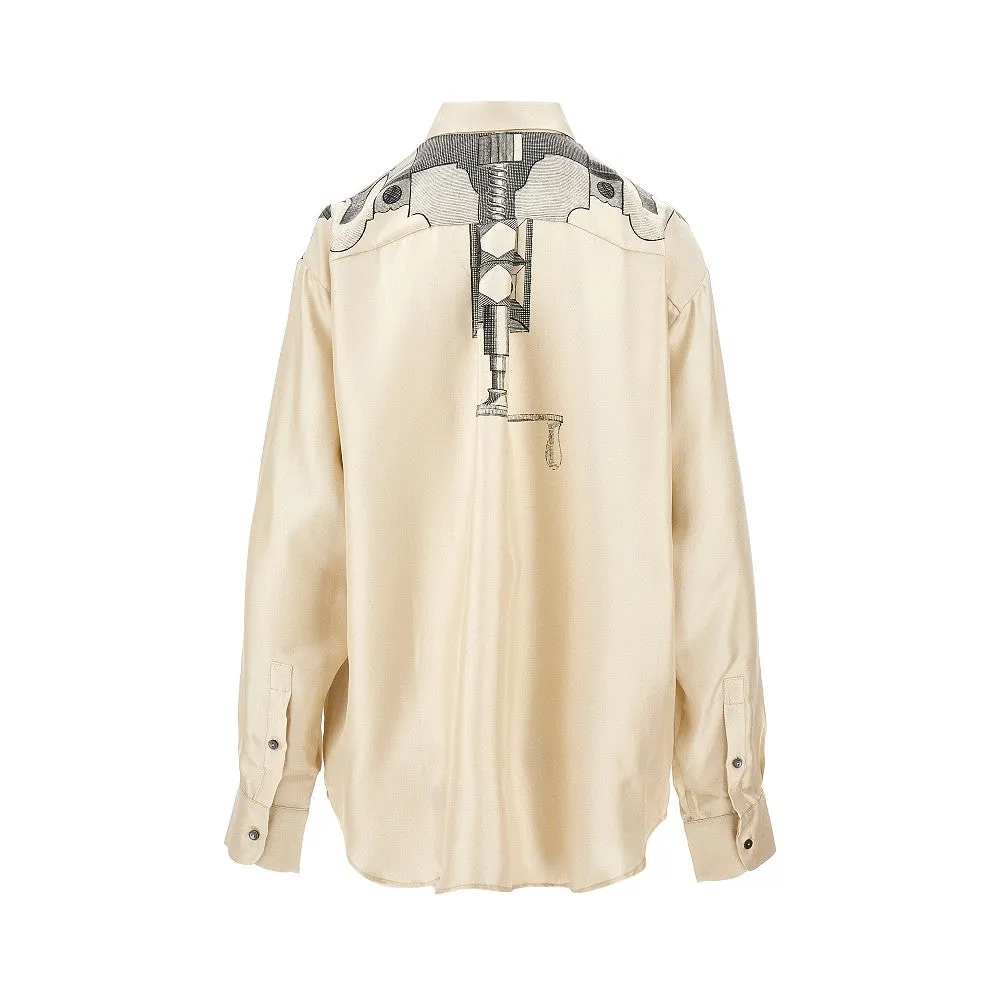 Camicia in twill di seta stampato