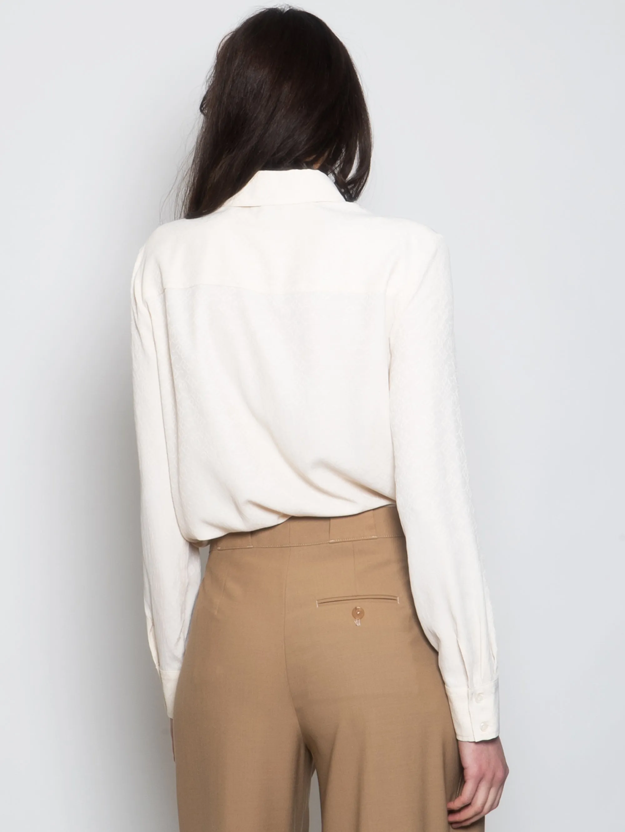 Camicia Monogram Logo in Crepe Cipria