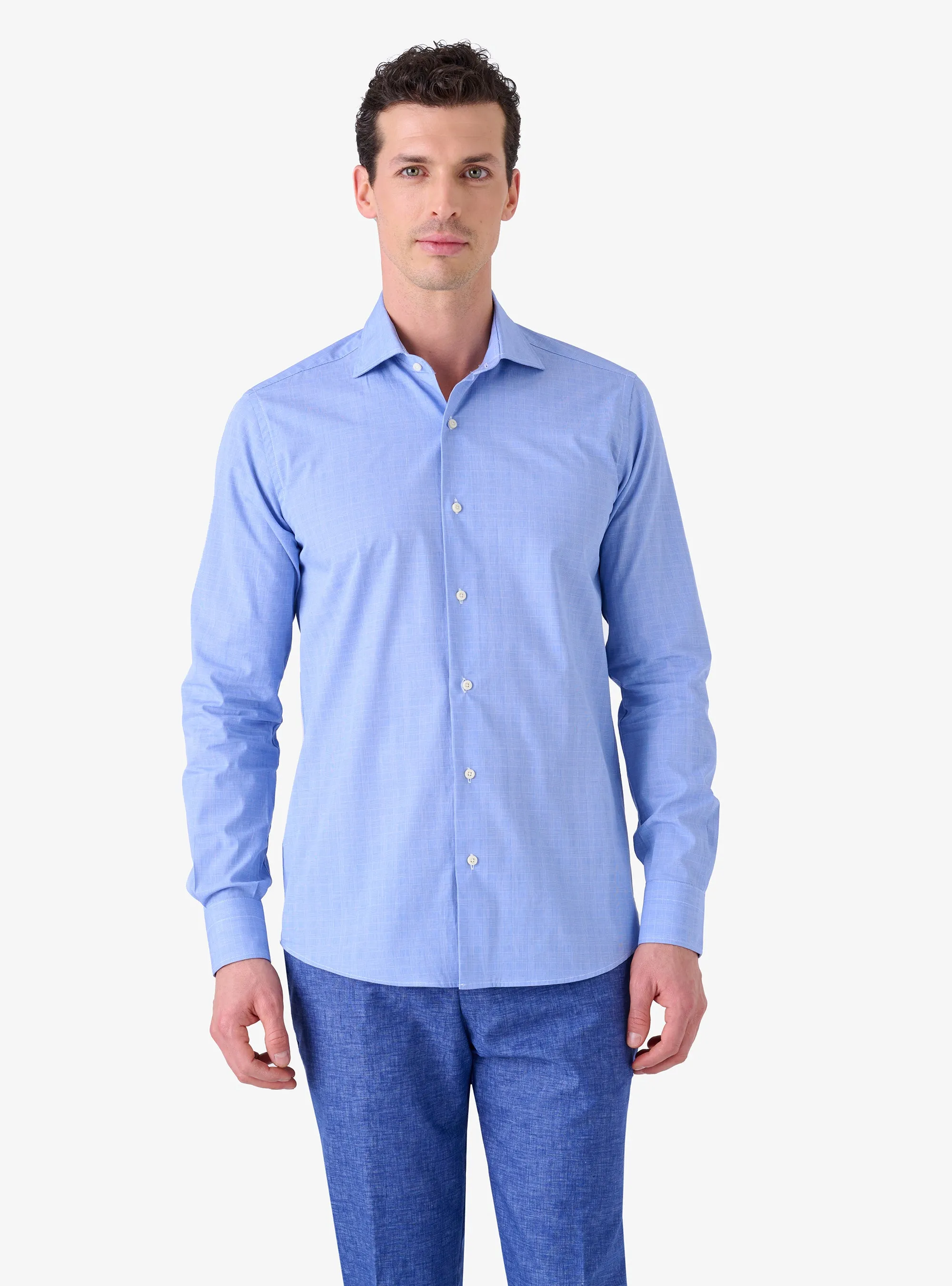 Camicia Regular con Collo Francese in Cotone - System