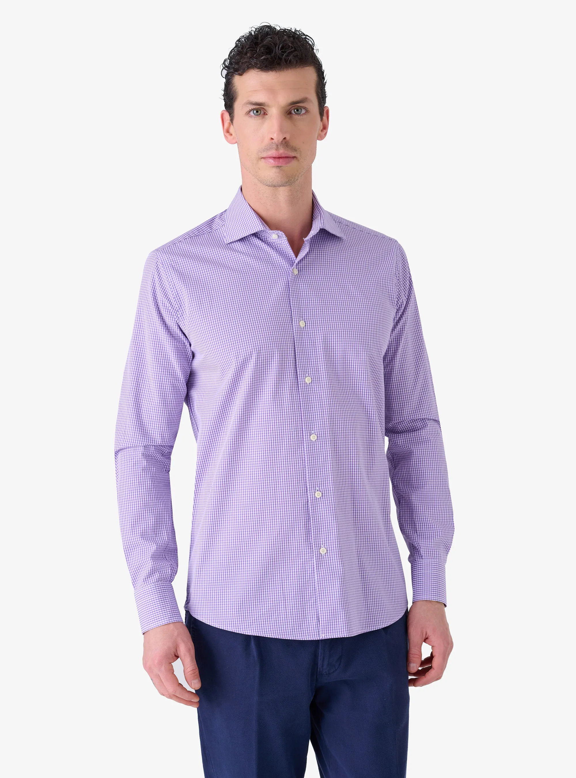 Camicia Regular con Collo Francese in Cotone - System
