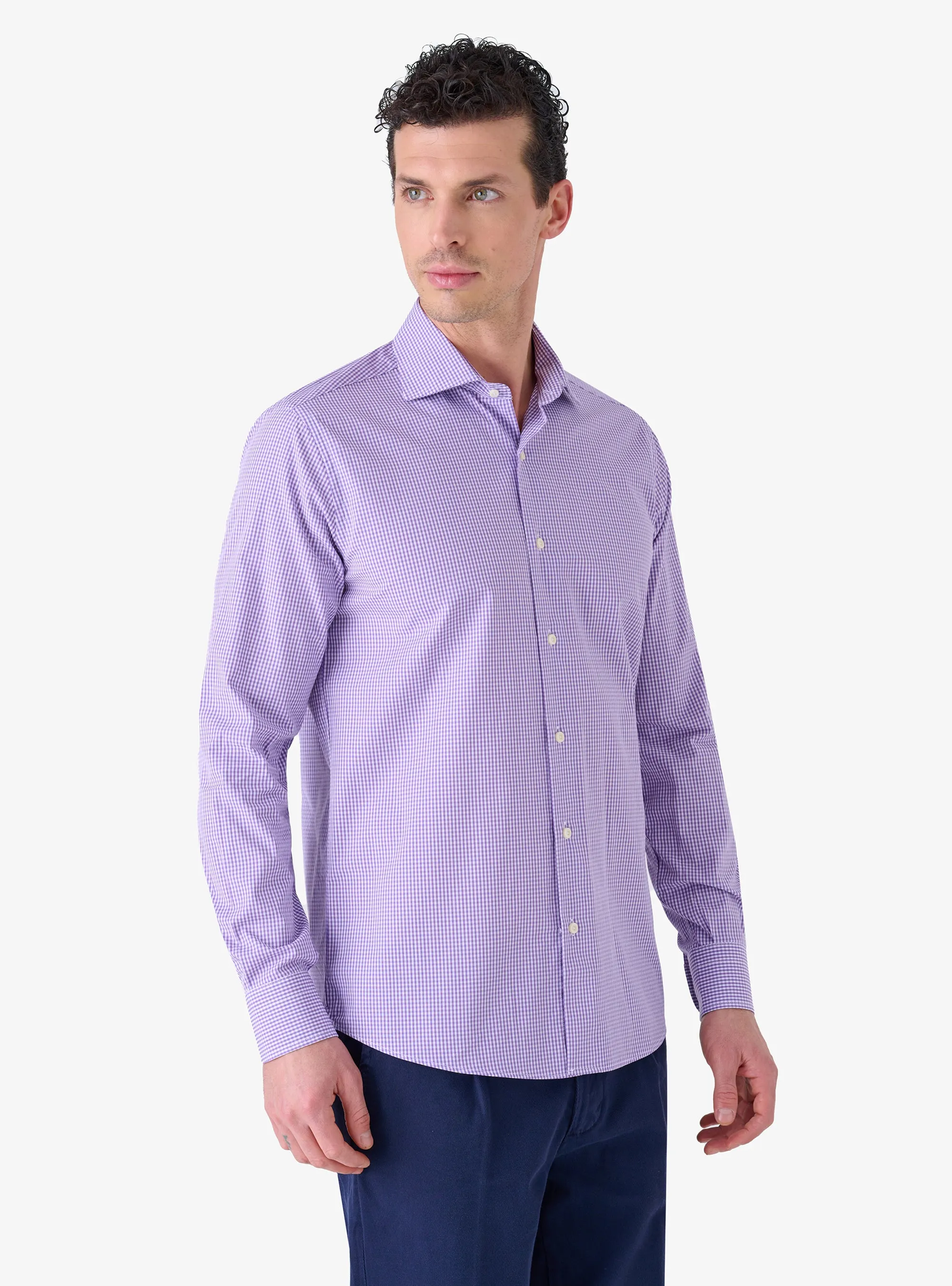 Camicia Regular con Collo Francese in Cotone - System