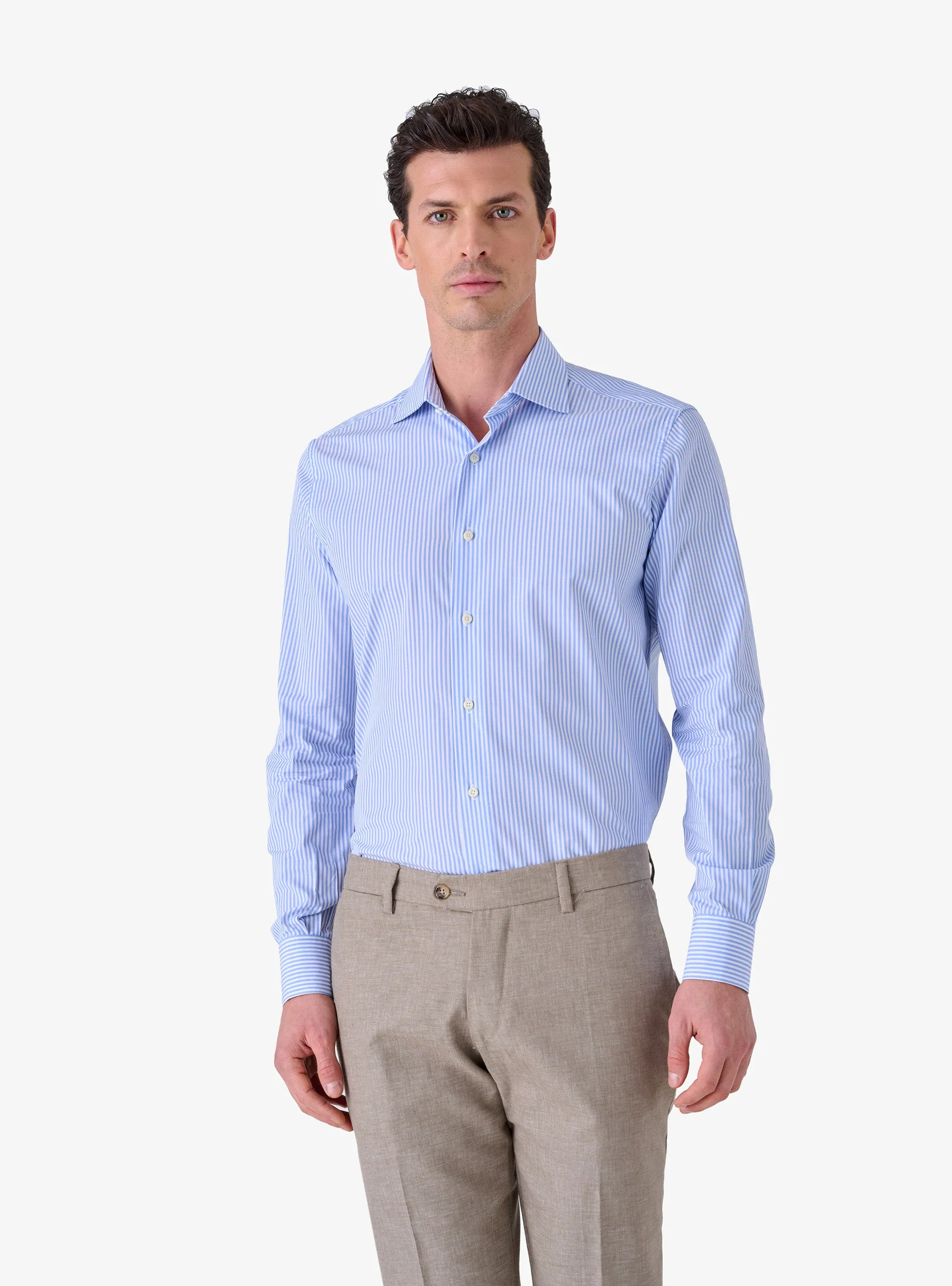 Camicia Regular con Collo Francese in Cotone - System