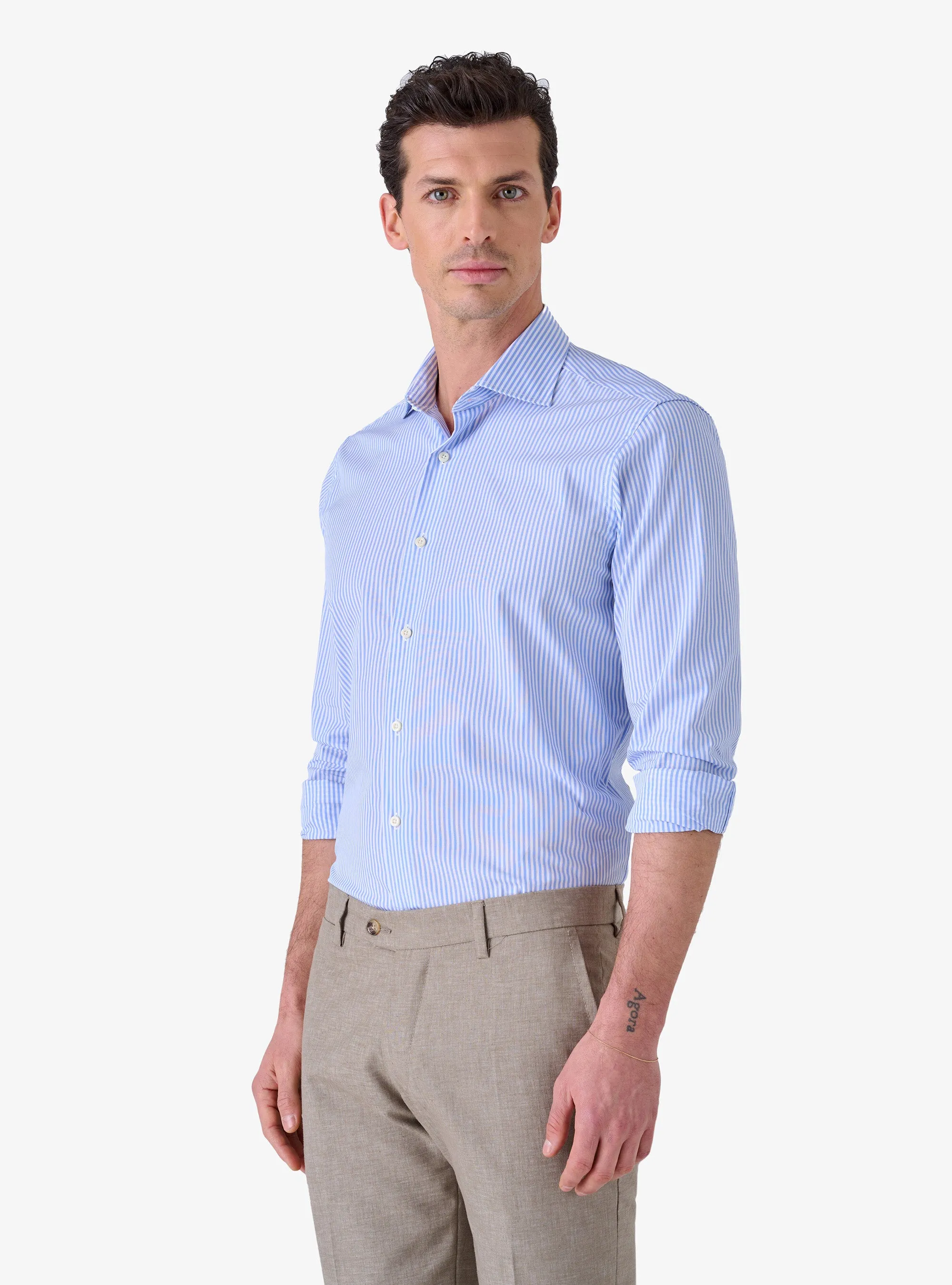 Camicia Regular con Collo Francese in Cotone - System