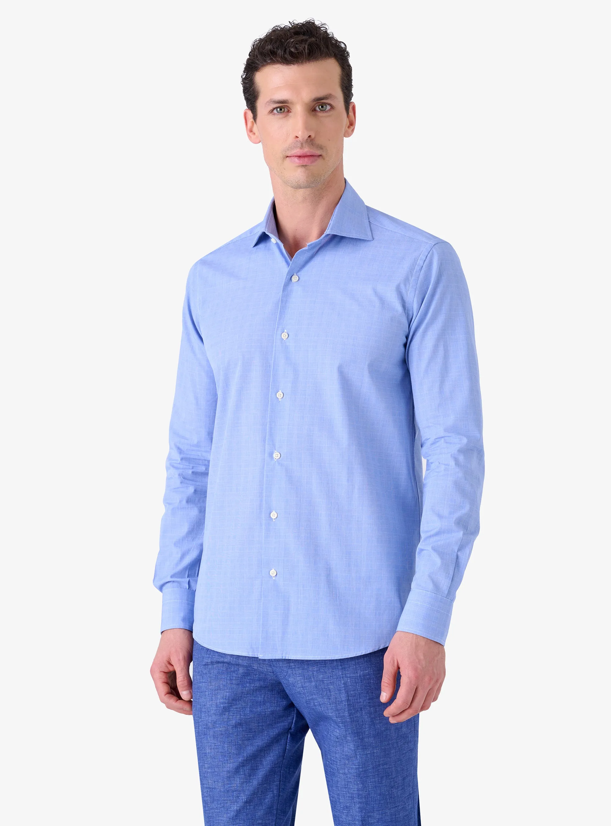 Camicia Regular con Collo Francese in Cotone - System