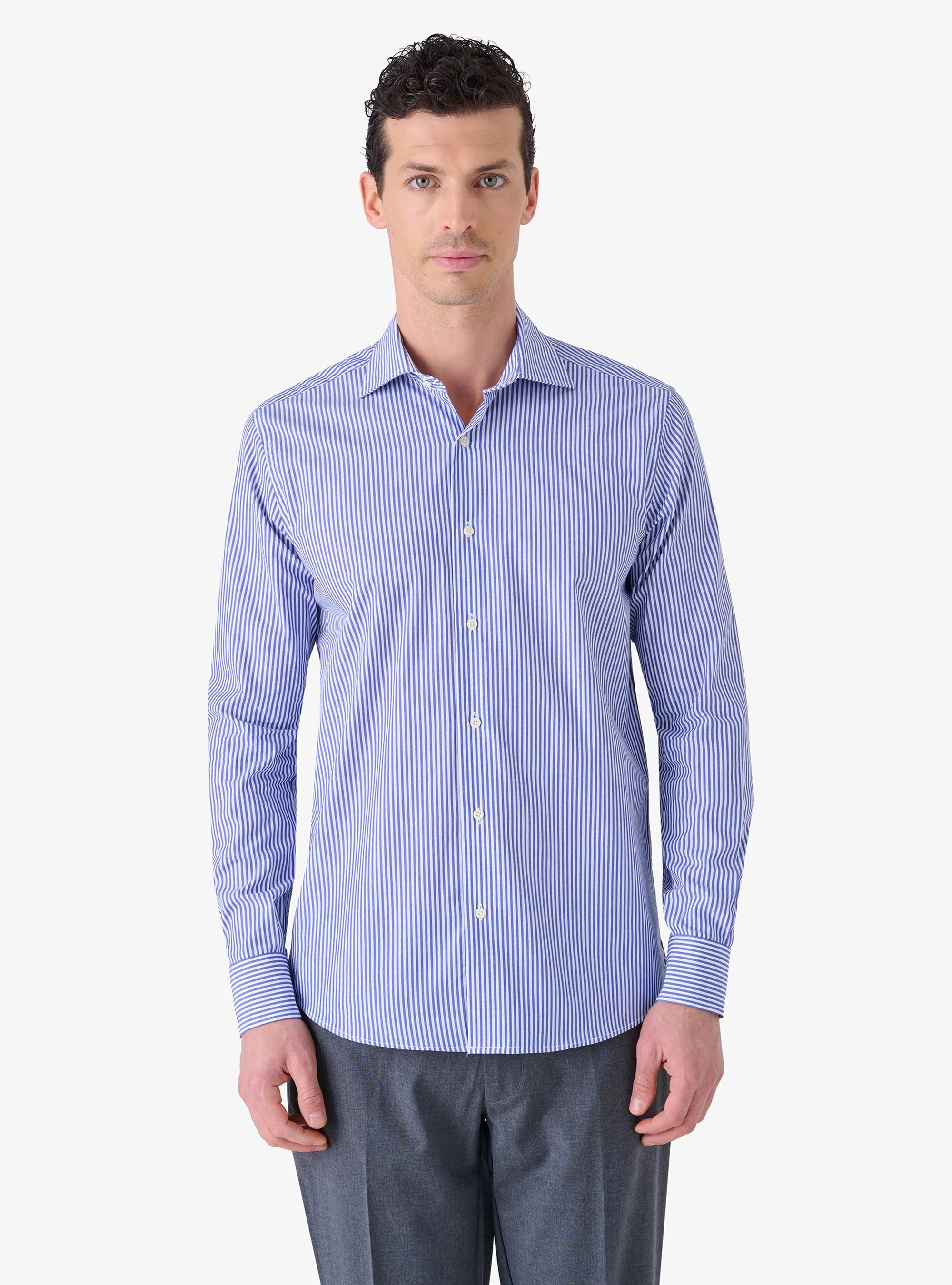 Camicia Regular con Collo Francese in Cotone - System