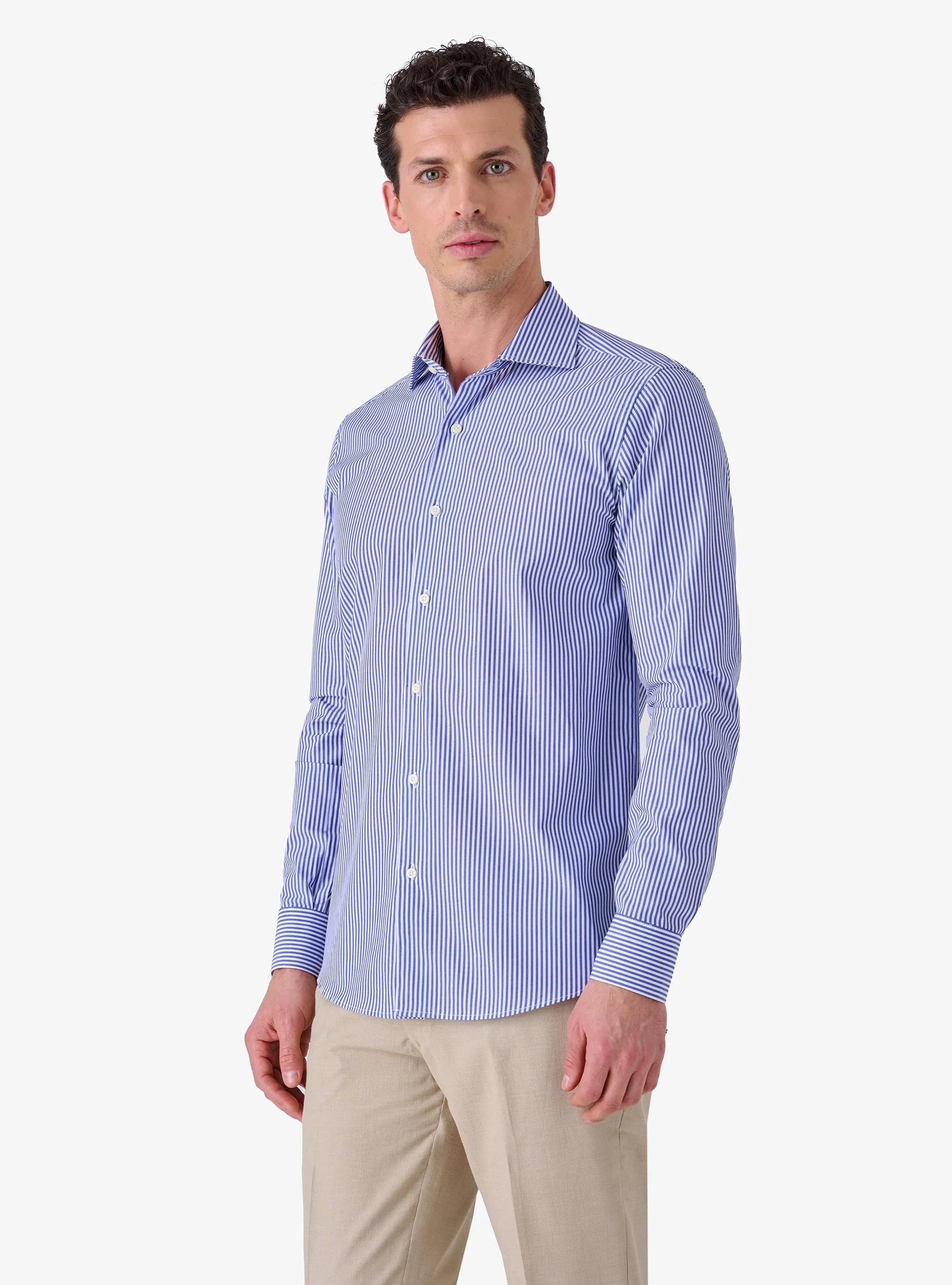 Camicia Regular con Collo Francese in Cotone - System