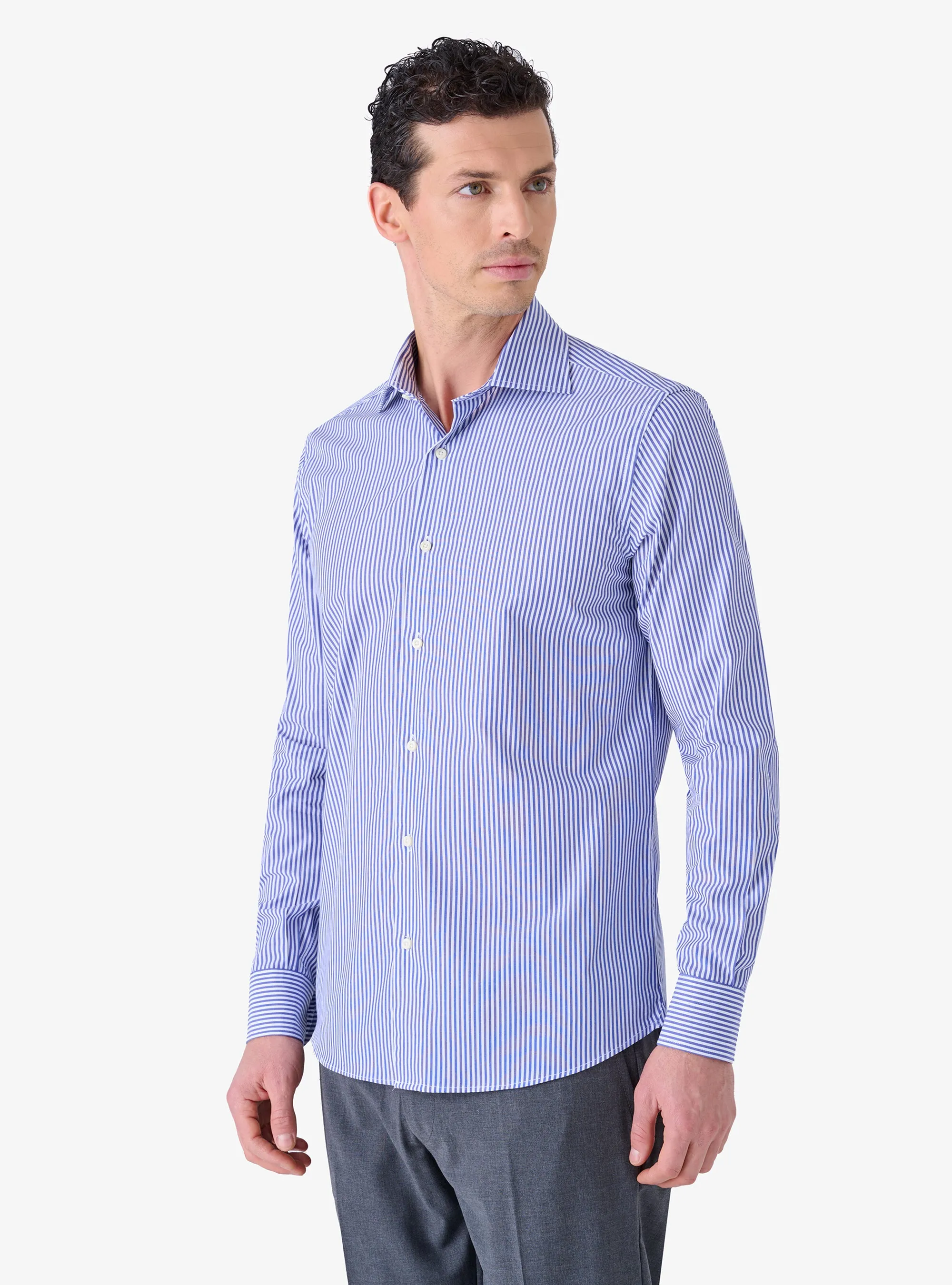 Camicia Regular con Collo Francese in Cotone - System
