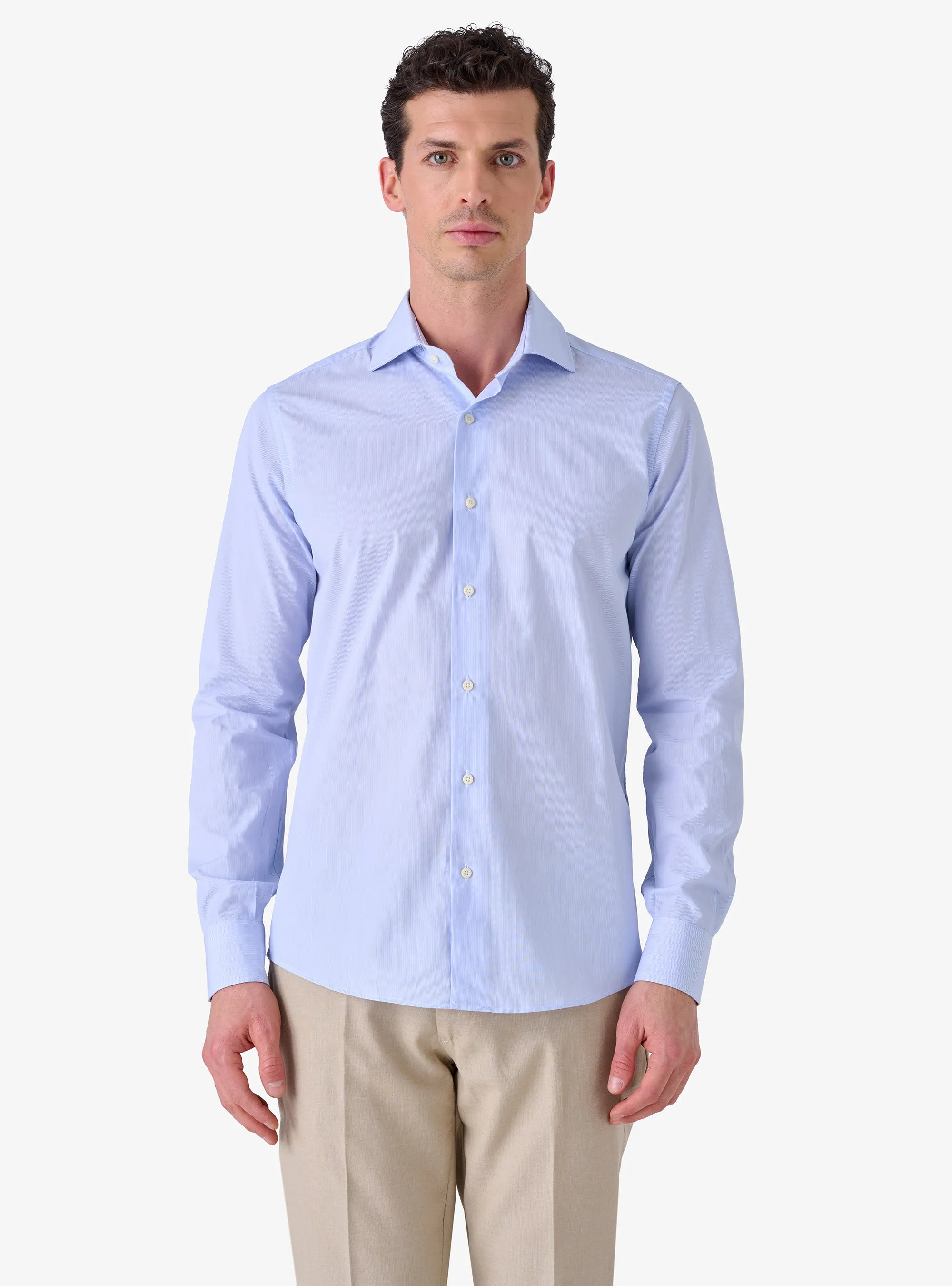 Camicia Regular con Collo Francese in Cotone - System