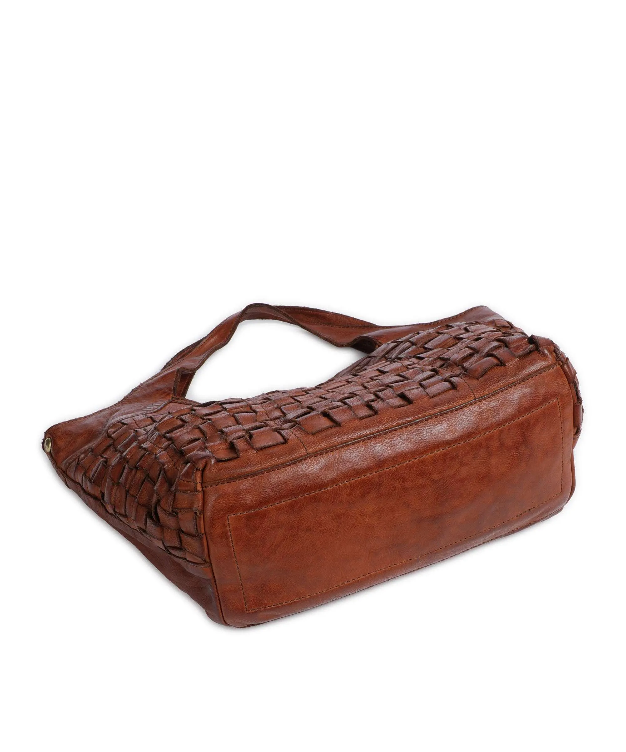  Campomaggi Borsa a mano pelle di vacchetta grana cognac  