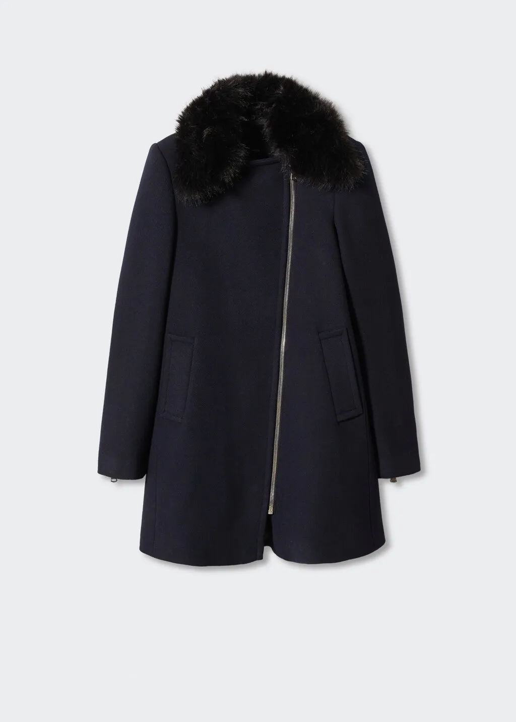 Cappotto collo pelliccia smontabile