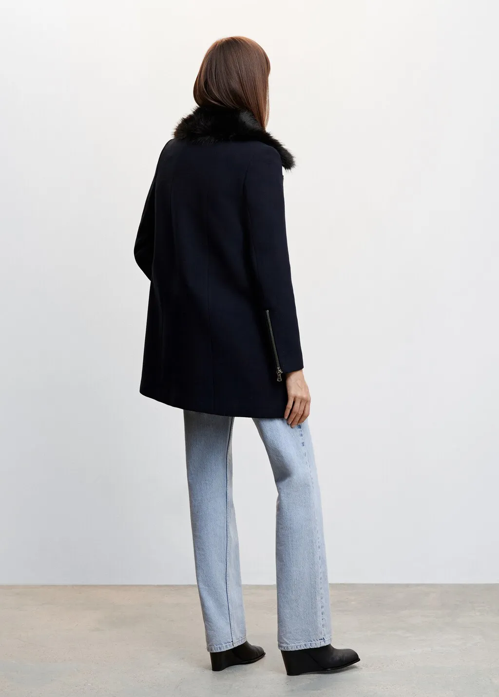 Cappotto collo pelliccia smontabile