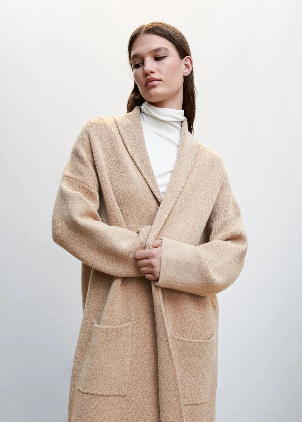 Cappotto oversize maglia tasche