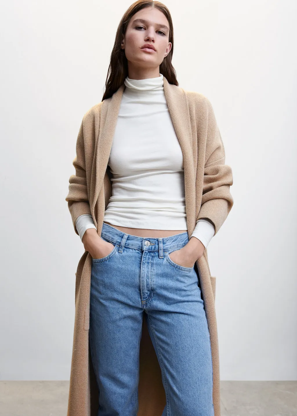 Cappotto oversize maglia tasche