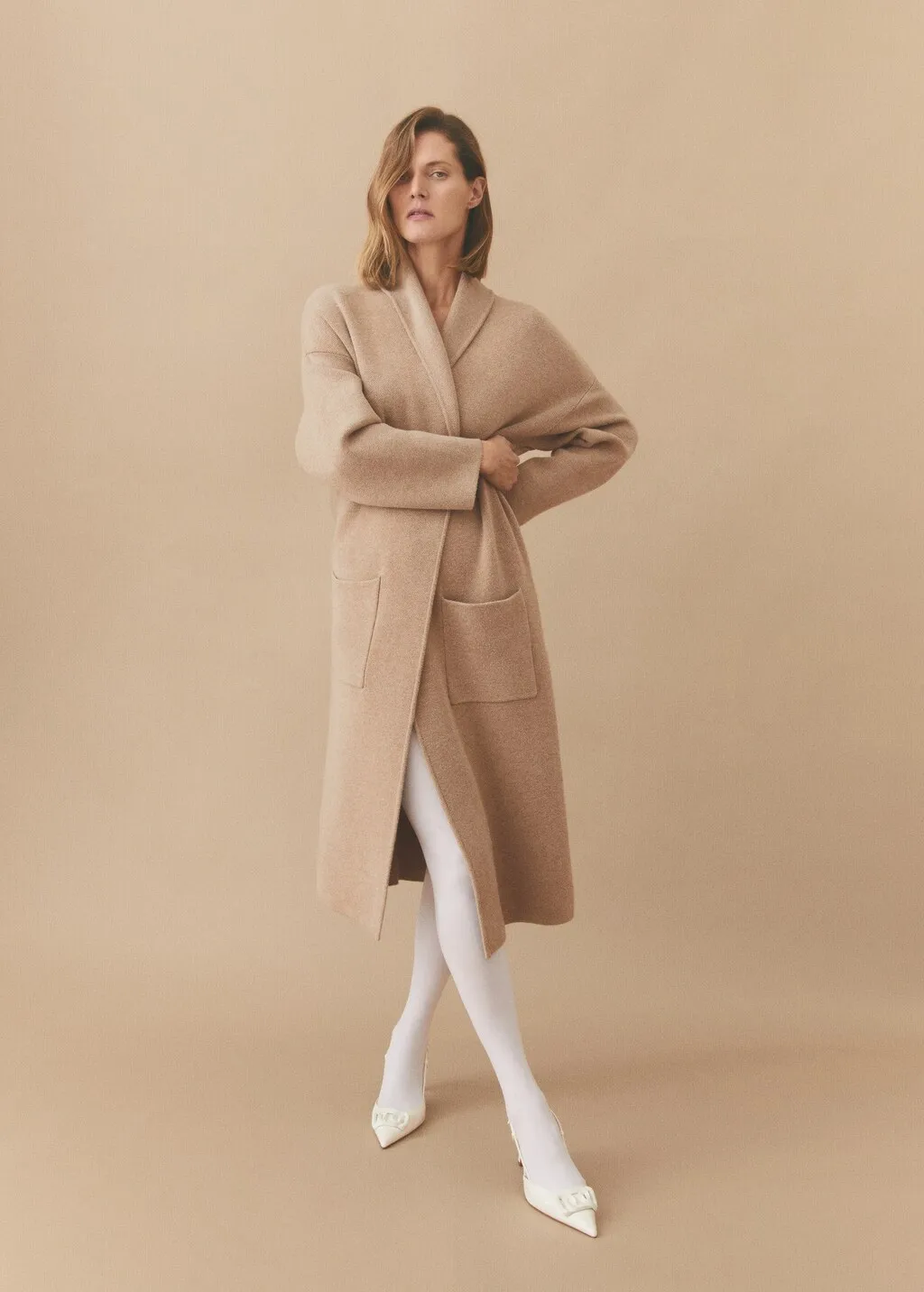 Cappotto oversize maglia tasche