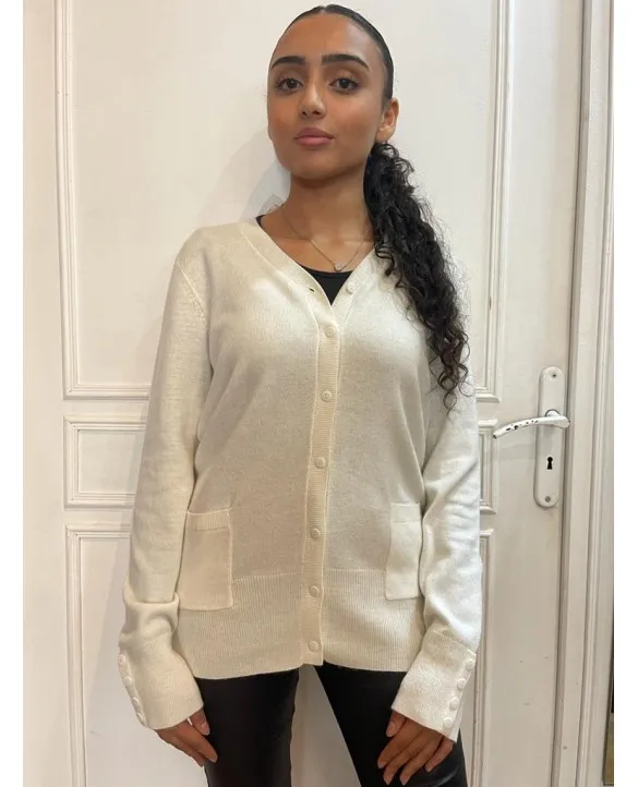 Cardigan oversize in cachemire Naturale