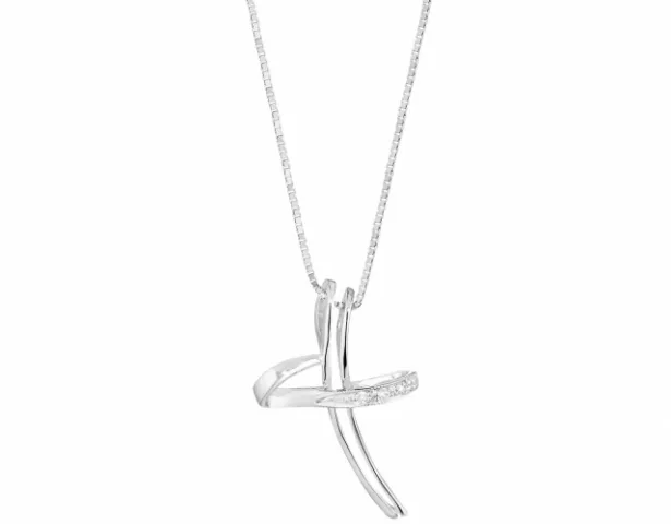 Catenina girocollo Roger Gems con Croce e Diamanti Naturali IF 0.02ct in oro bianco 18kt