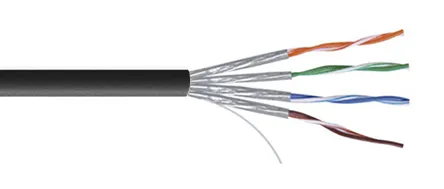 Cavo Ethernet Cat7 (U/FTP) RS PRO, guaina in PVC col. Nero, L. 100m, Senza terminazione