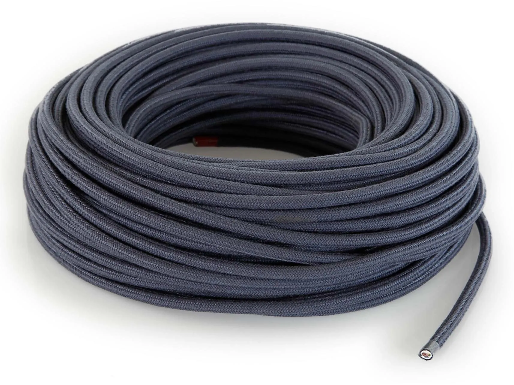 Cavo tessile rotondo 2 x 0,75 mm² grafite 3 m