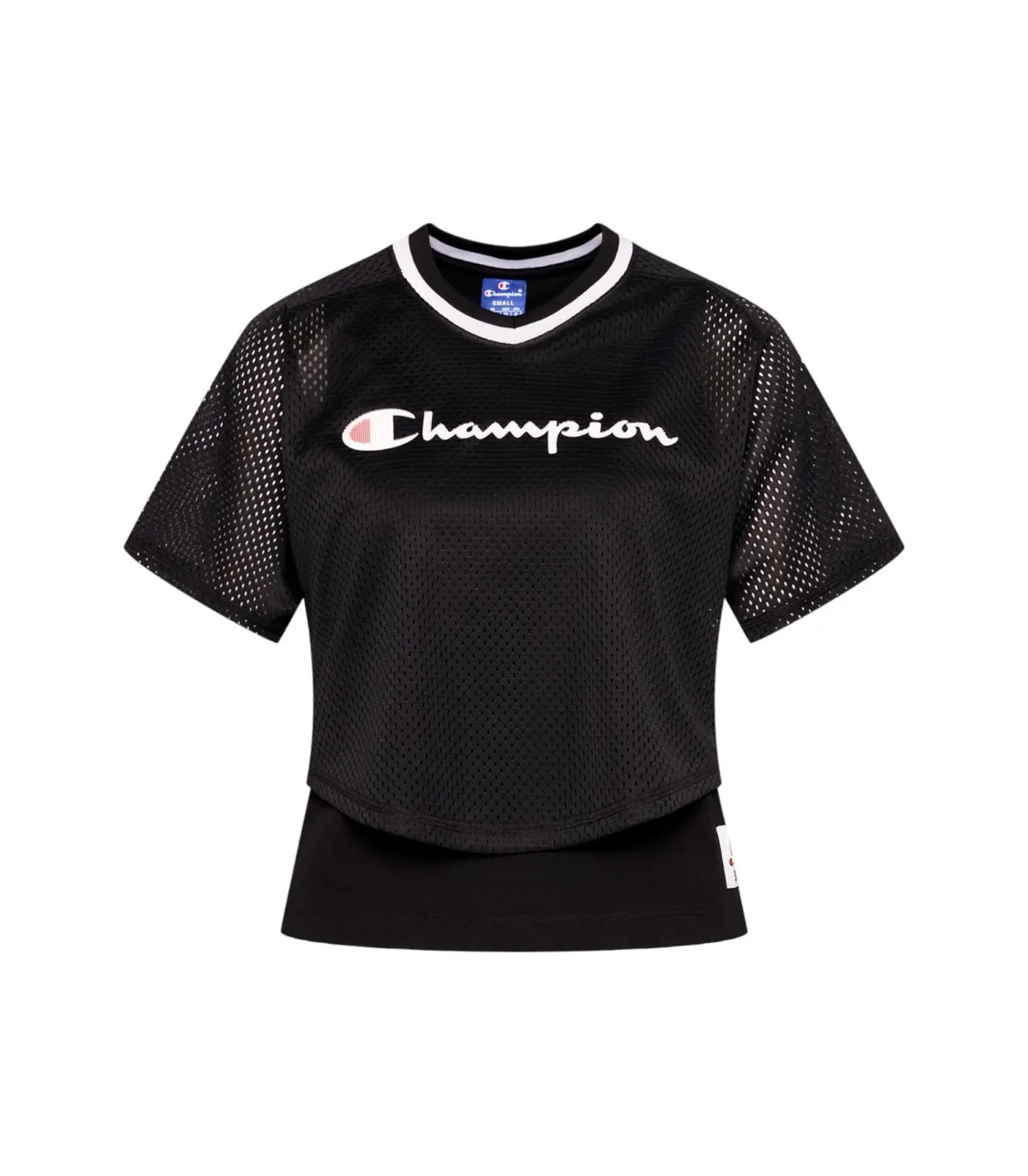Champion Donna T-Shirt Manica Corta Doppio Strato In Jersey E Rete Rochester 1919