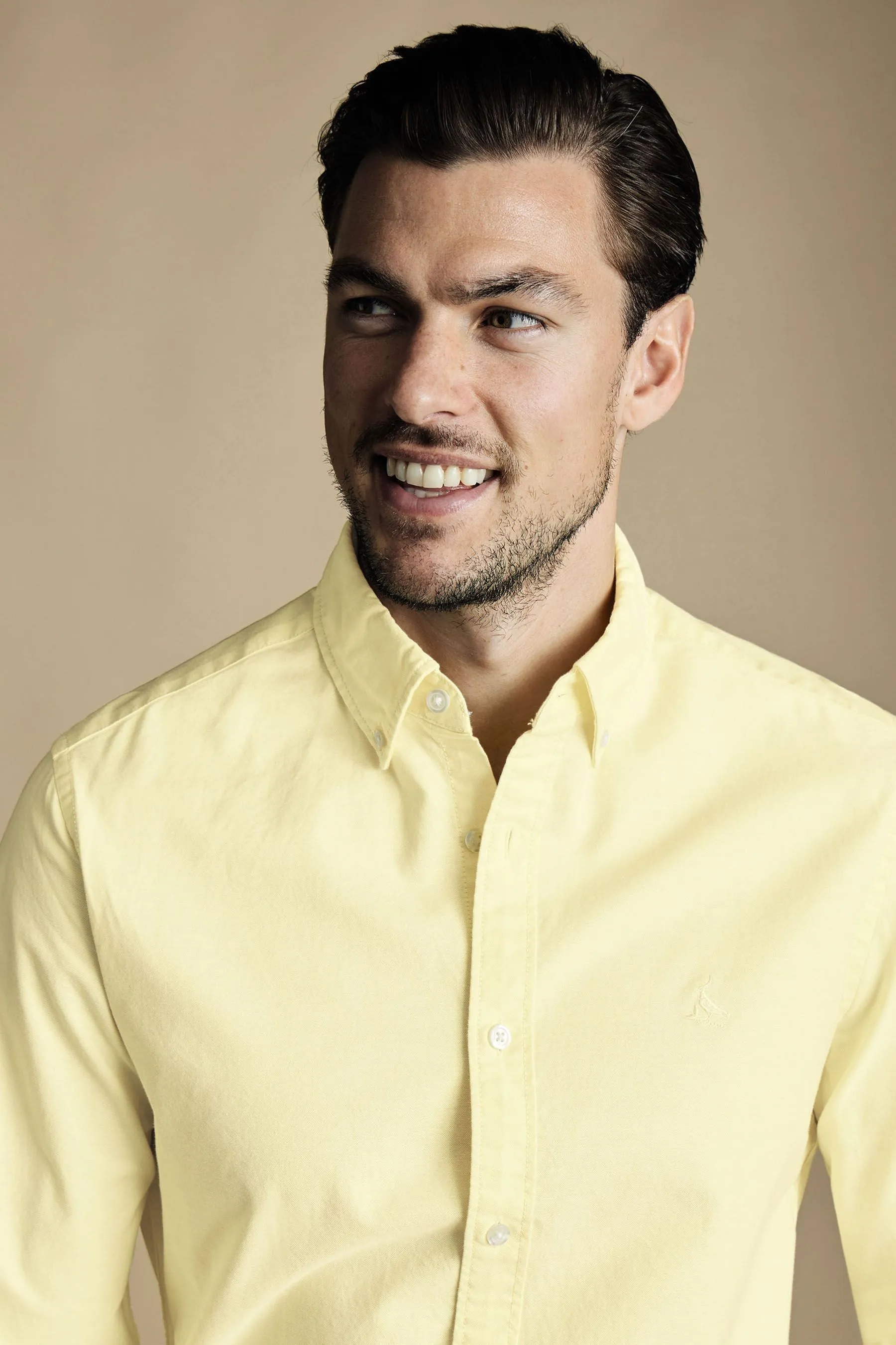 Charles Tyrwhitt Plain Vestibilità slim Button-down Washed Oxford 100% Cotone Camicia    