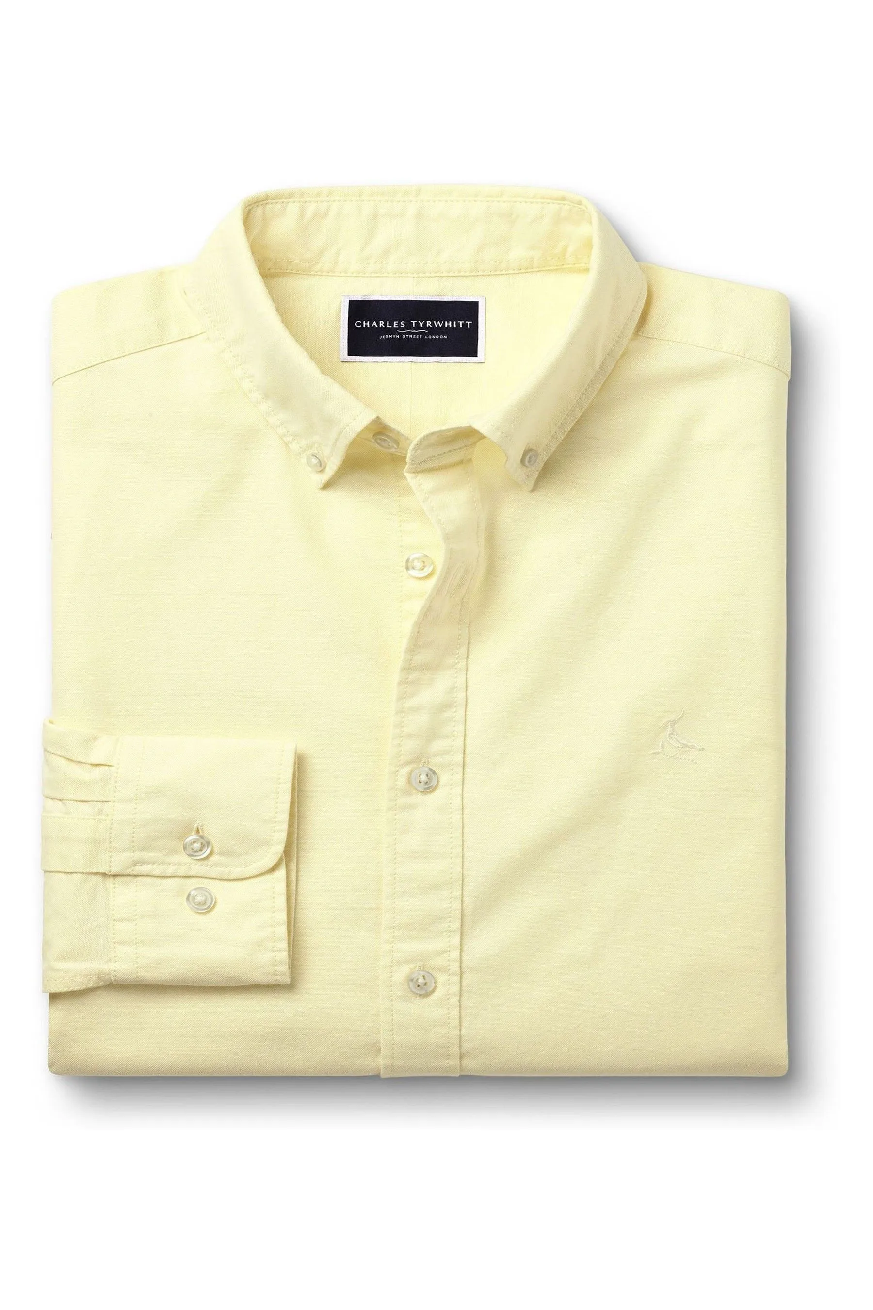 Charles Tyrwhitt Plain Vestibilità slim Button-down Washed Oxford 100% Cotone Camicia    