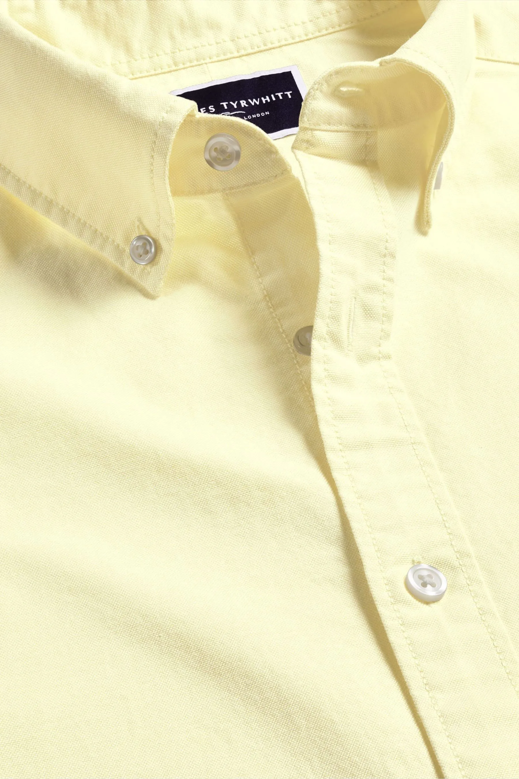 Charles Tyrwhitt Plain Vestibilità slim Button-down Washed Oxford 100% Cotone Camicia    