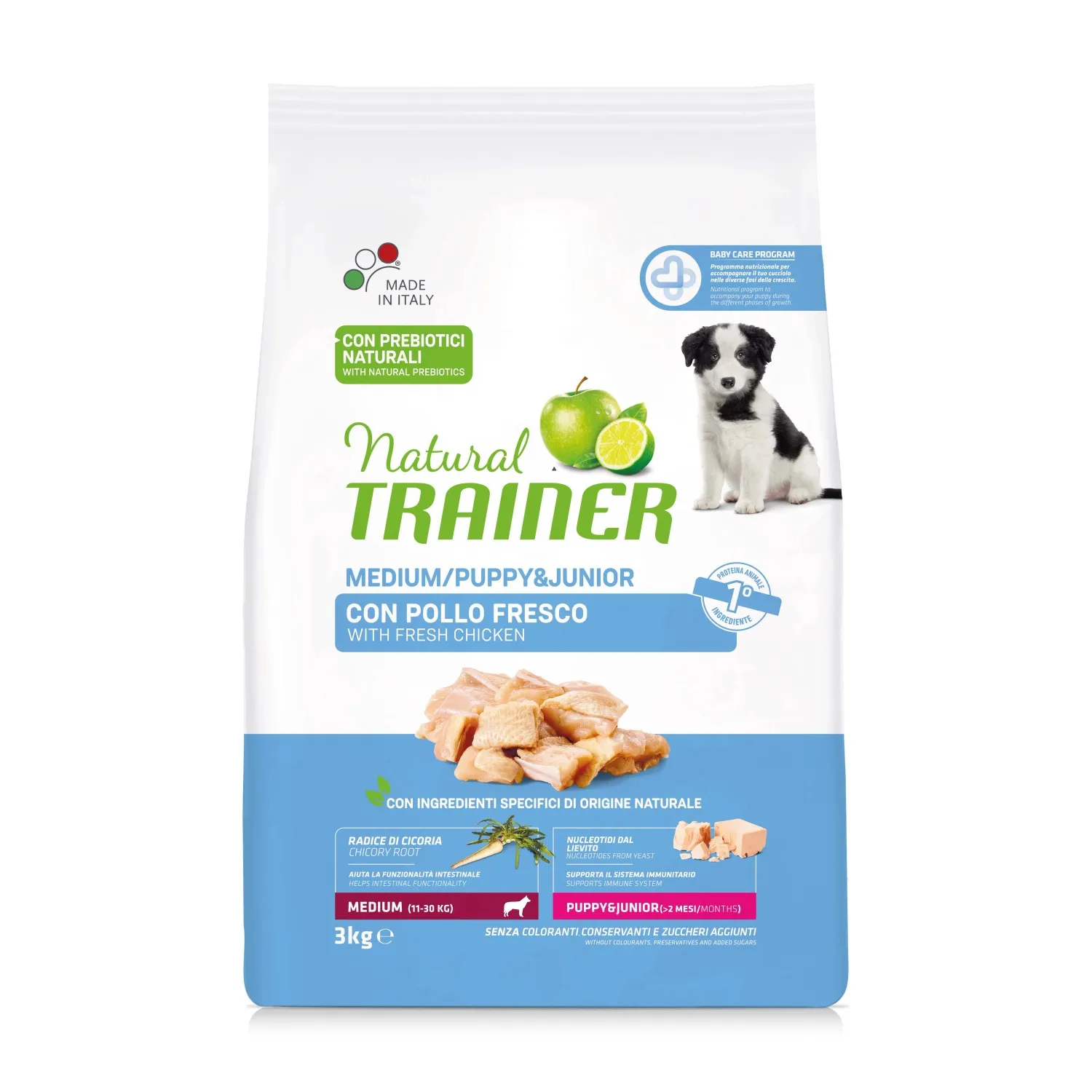 Cibo secco per cani Natural Trainer puppy&junior medium con pollo