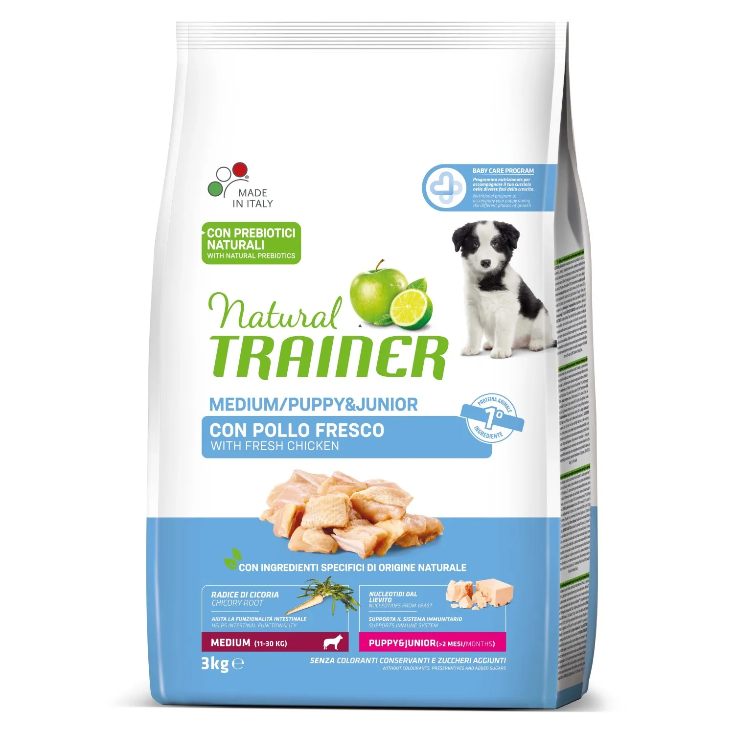 Cibo secco per cani Natural Trainer puppy&junior medium con pollo
