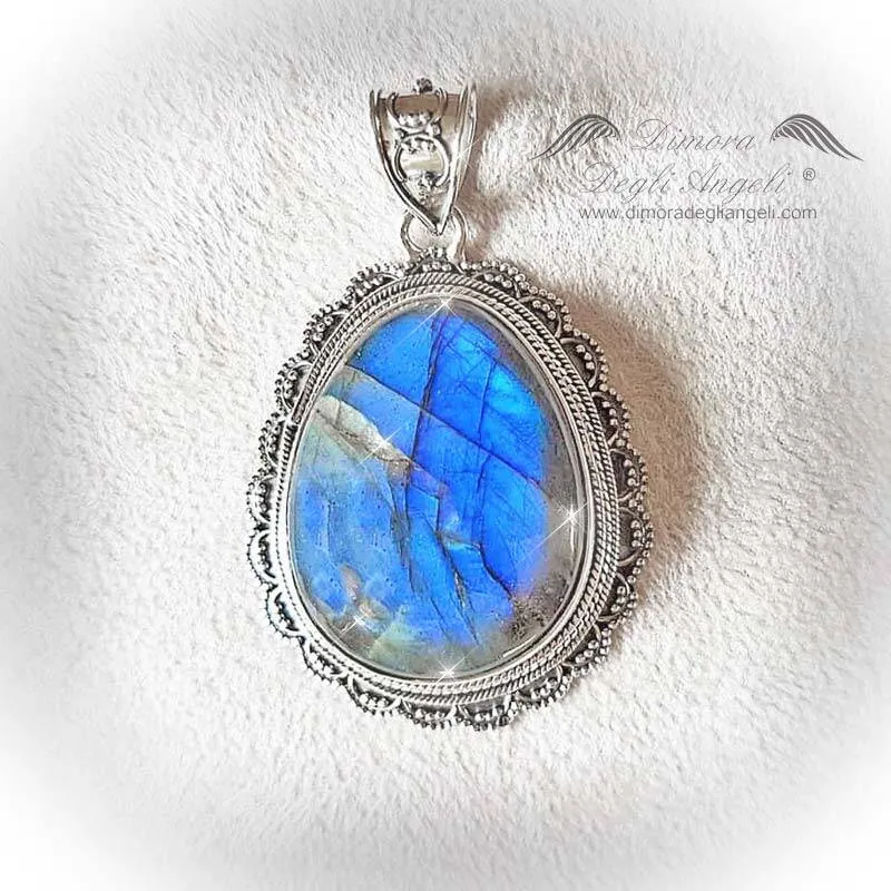 Ciondolo Argento 925 Labradorite Blu
