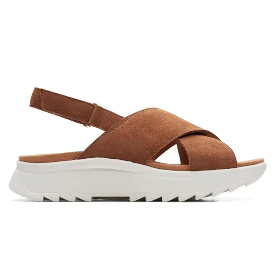 Clarks sandalo da donna Dash Lite Wish 171950 4 dark tan suede
