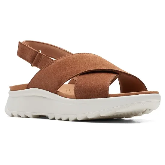 Clarks sandalo da donna Dash Lite Wish 171950 4 dark tan suede