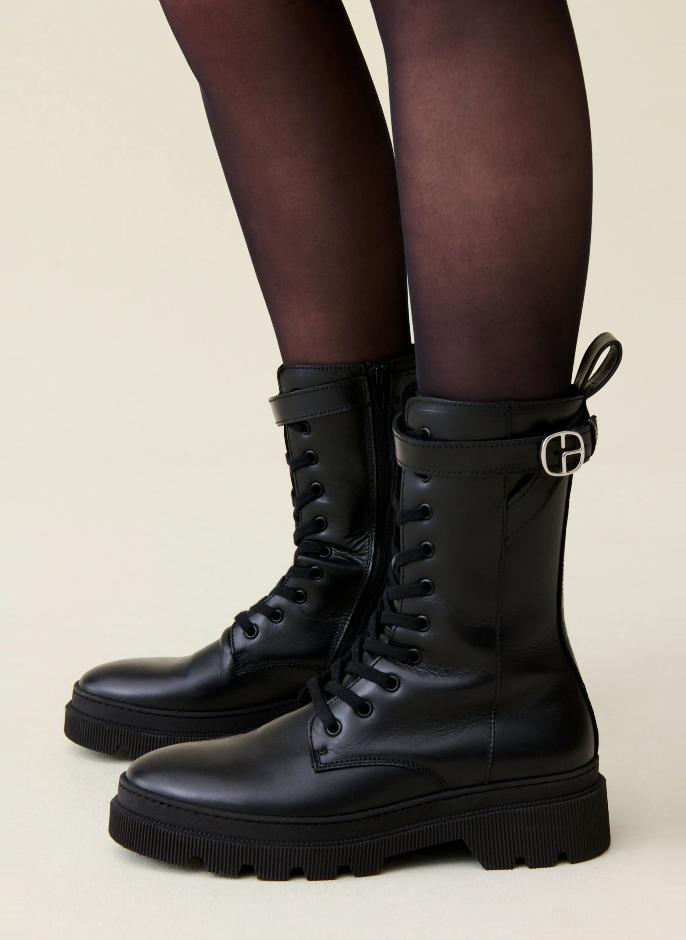  CLAUDIE PIERLOT   Stivali alti da ranger in pelle | Nero