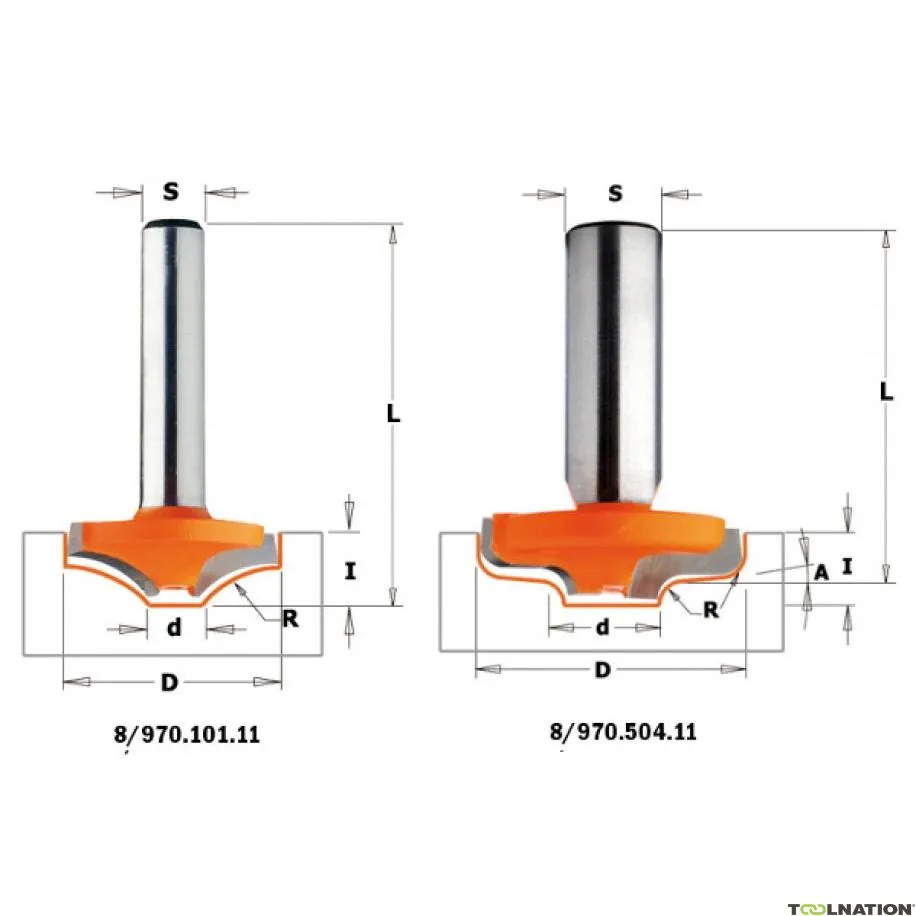 CMT 970.505.11 Fresa a brugola orizzontale senza cuscinetto 35x8x46,5 gambo 12 mm