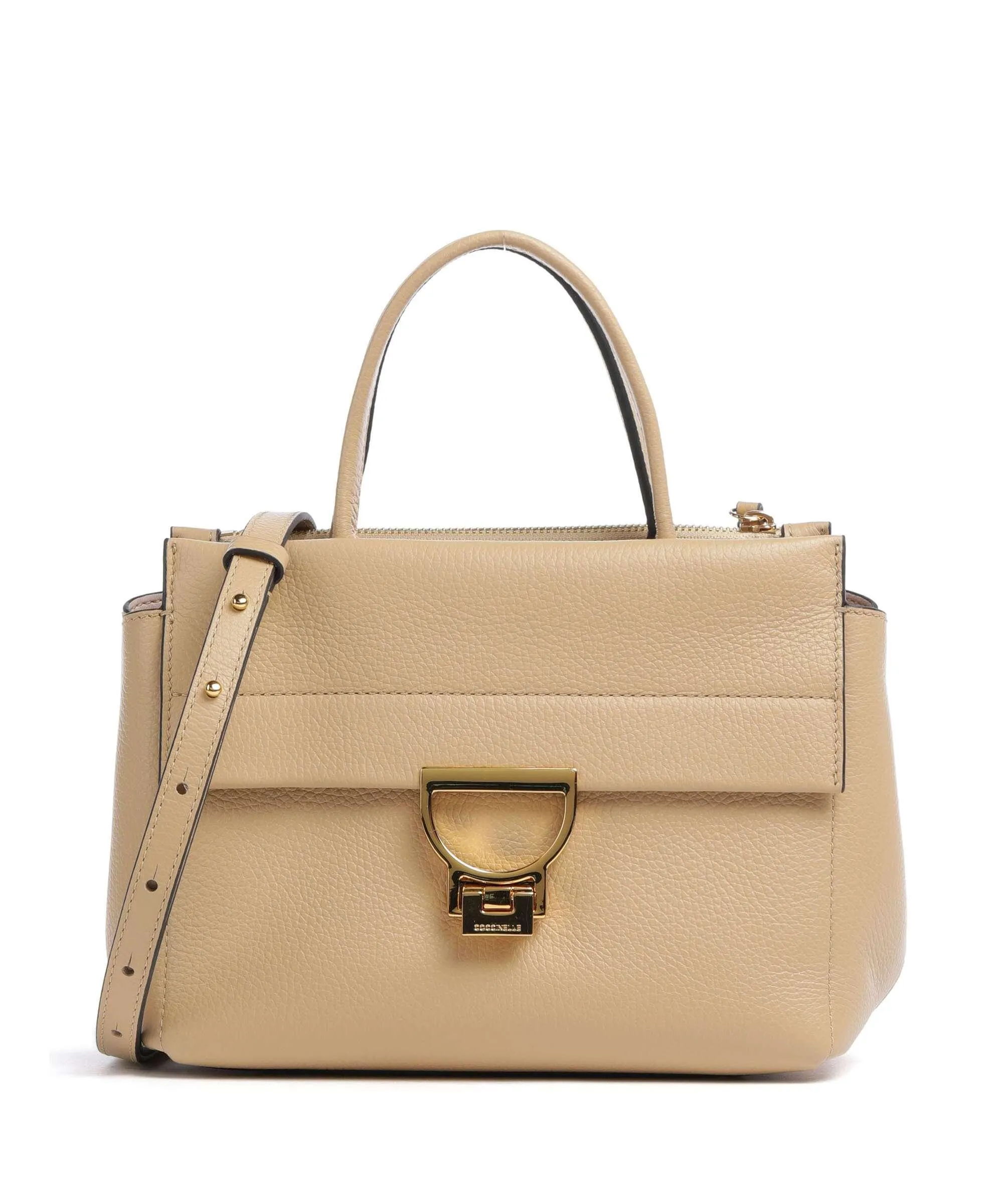  Coccinelle Arlettis Borsa a mano pelle di vacchetta grana beige  
