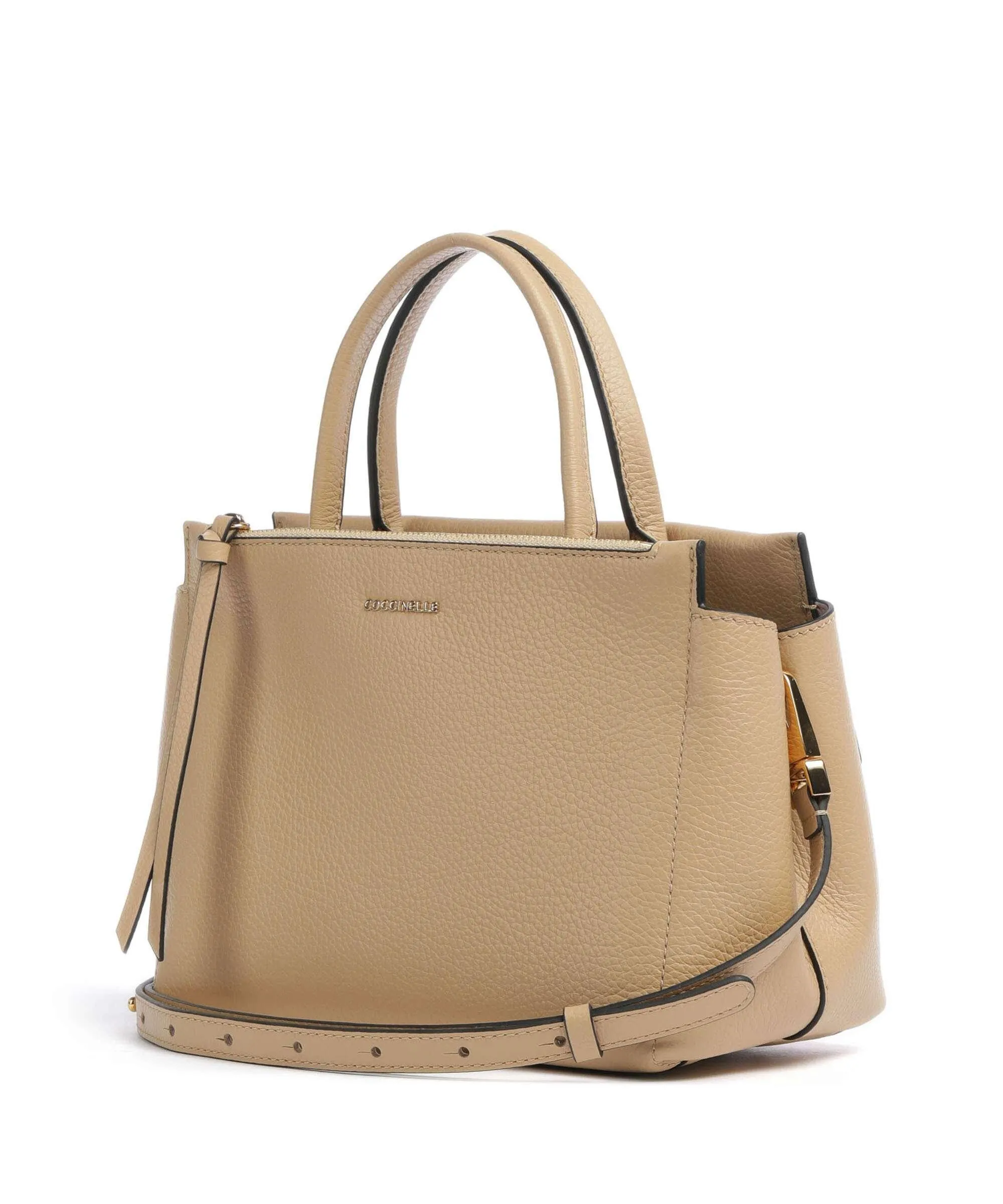  Coccinelle Arlettis Borsa a mano pelle di vacchetta grana beige  