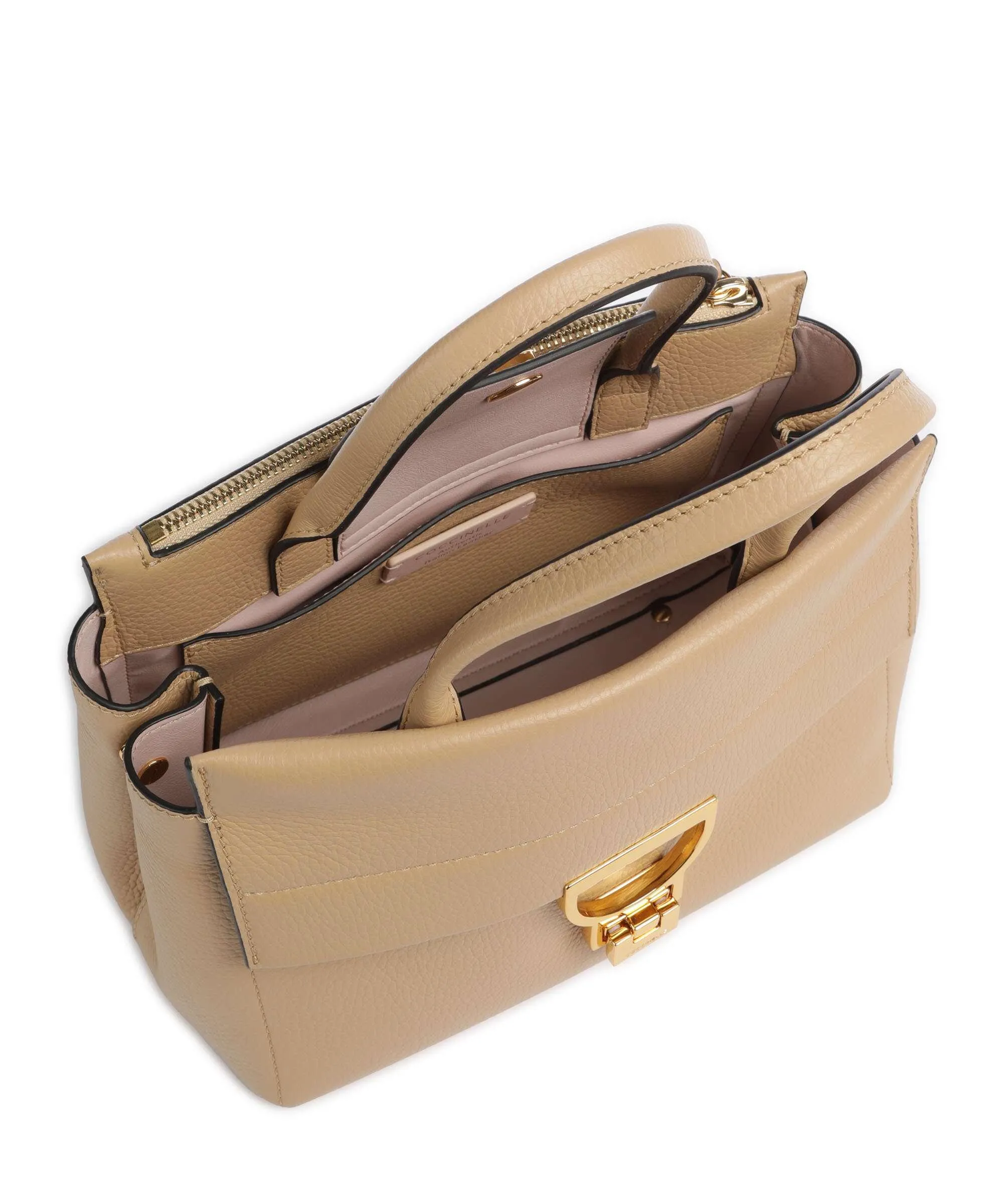  Coccinelle Arlettis Borsa a mano pelle di vacchetta grana beige  