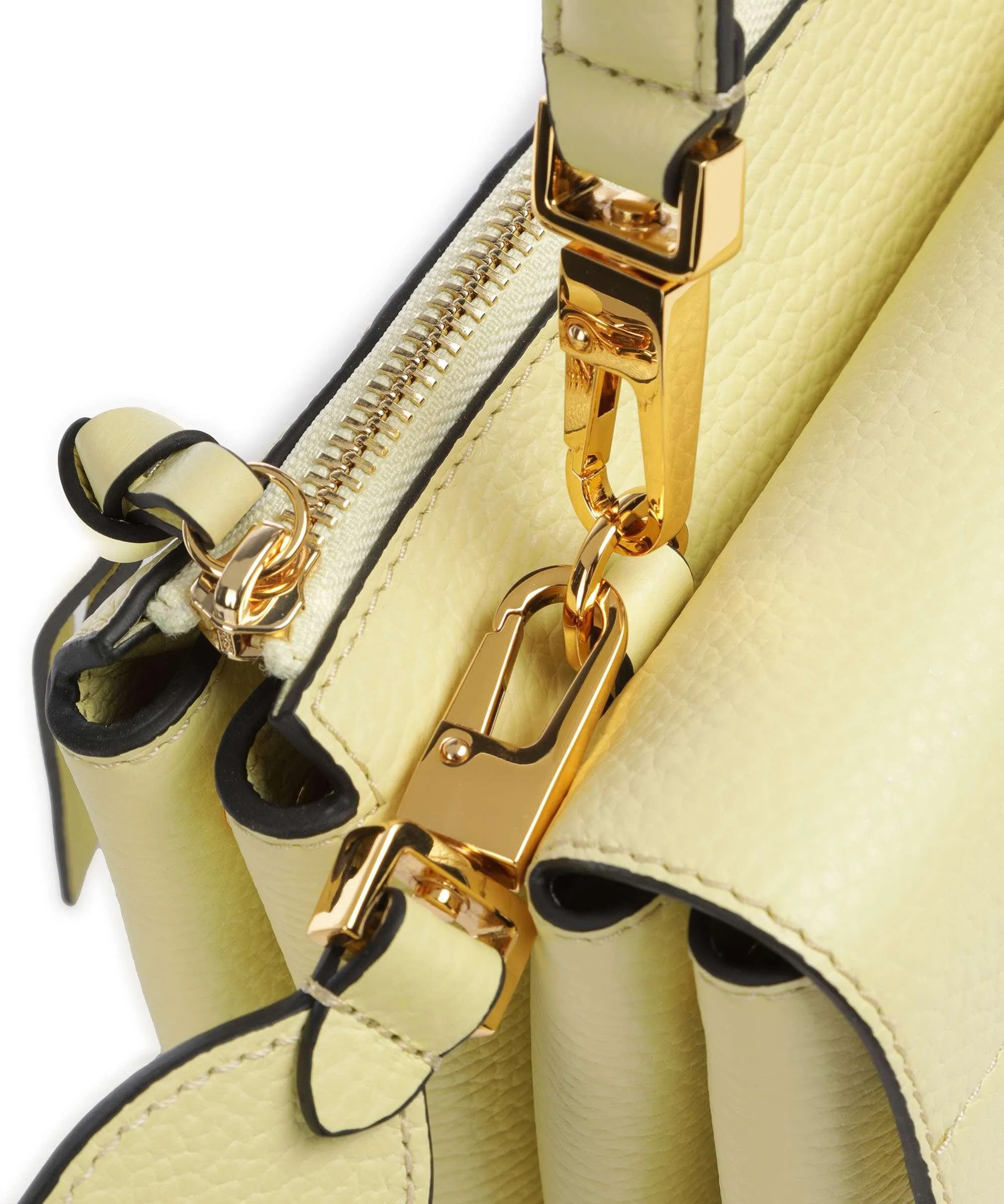  Coccinelle Arlettis Signature Borsa a mano pelle di vacchetta grana giallo  
