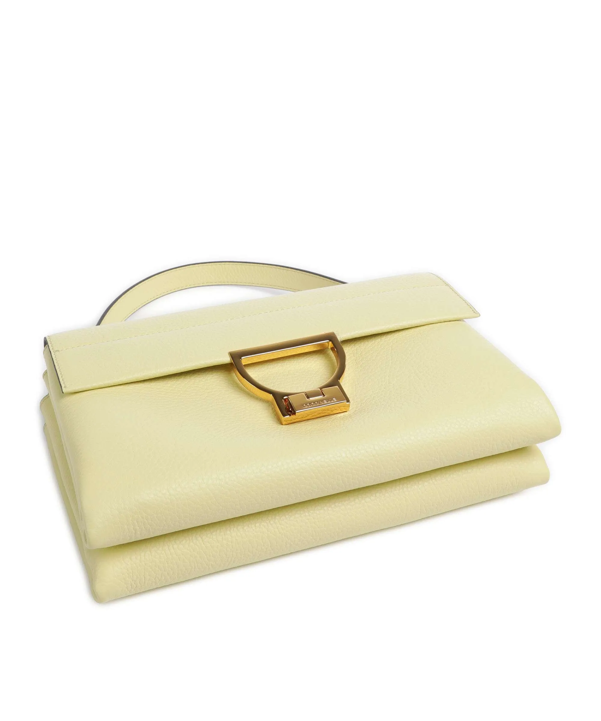  Coccinelle Arlettis Signature Borsa a mano pelle di vacchetta grana giallo  