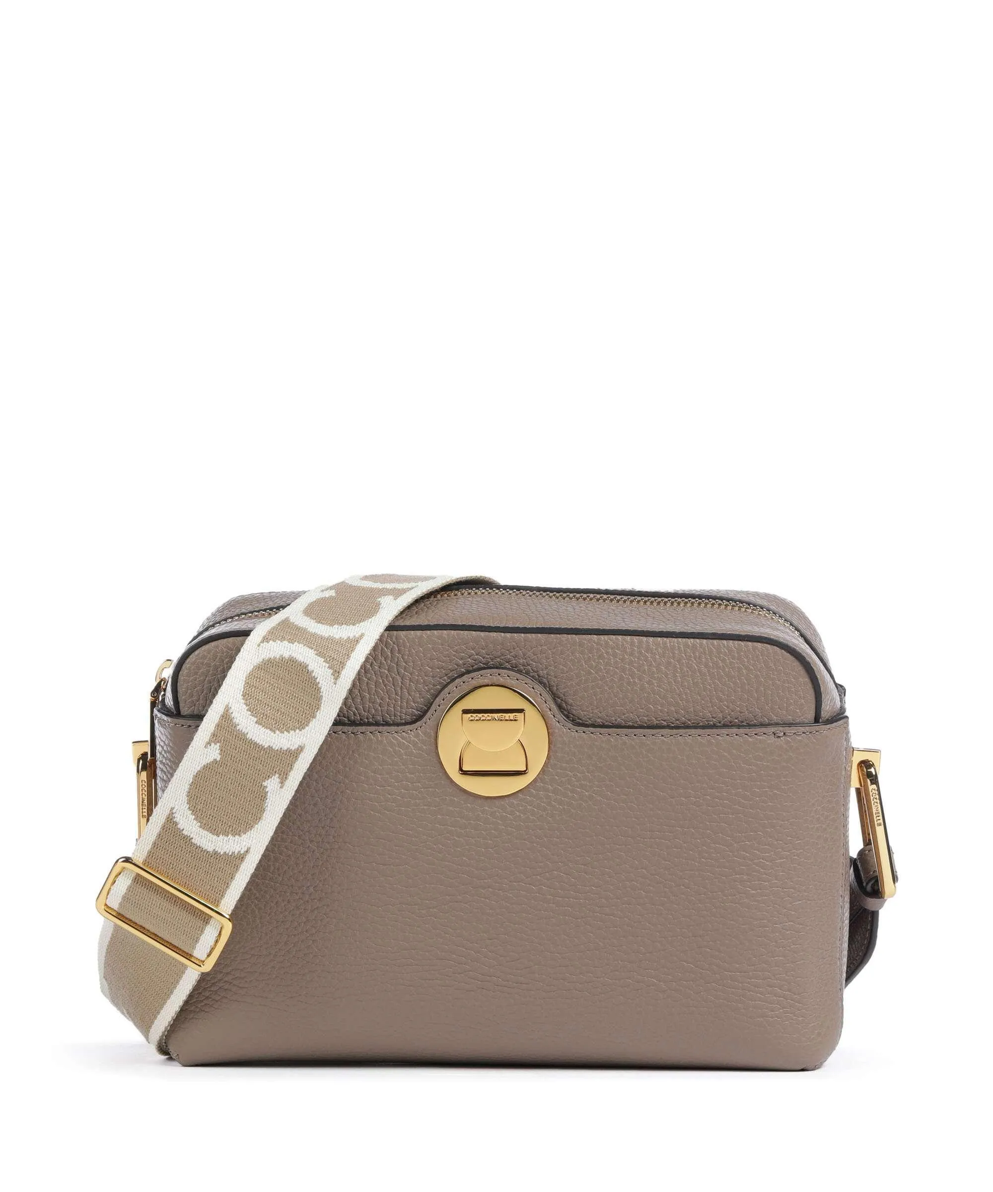  Coccinelle Liya Signature Borsa a tracolla pelle granulata taupe  