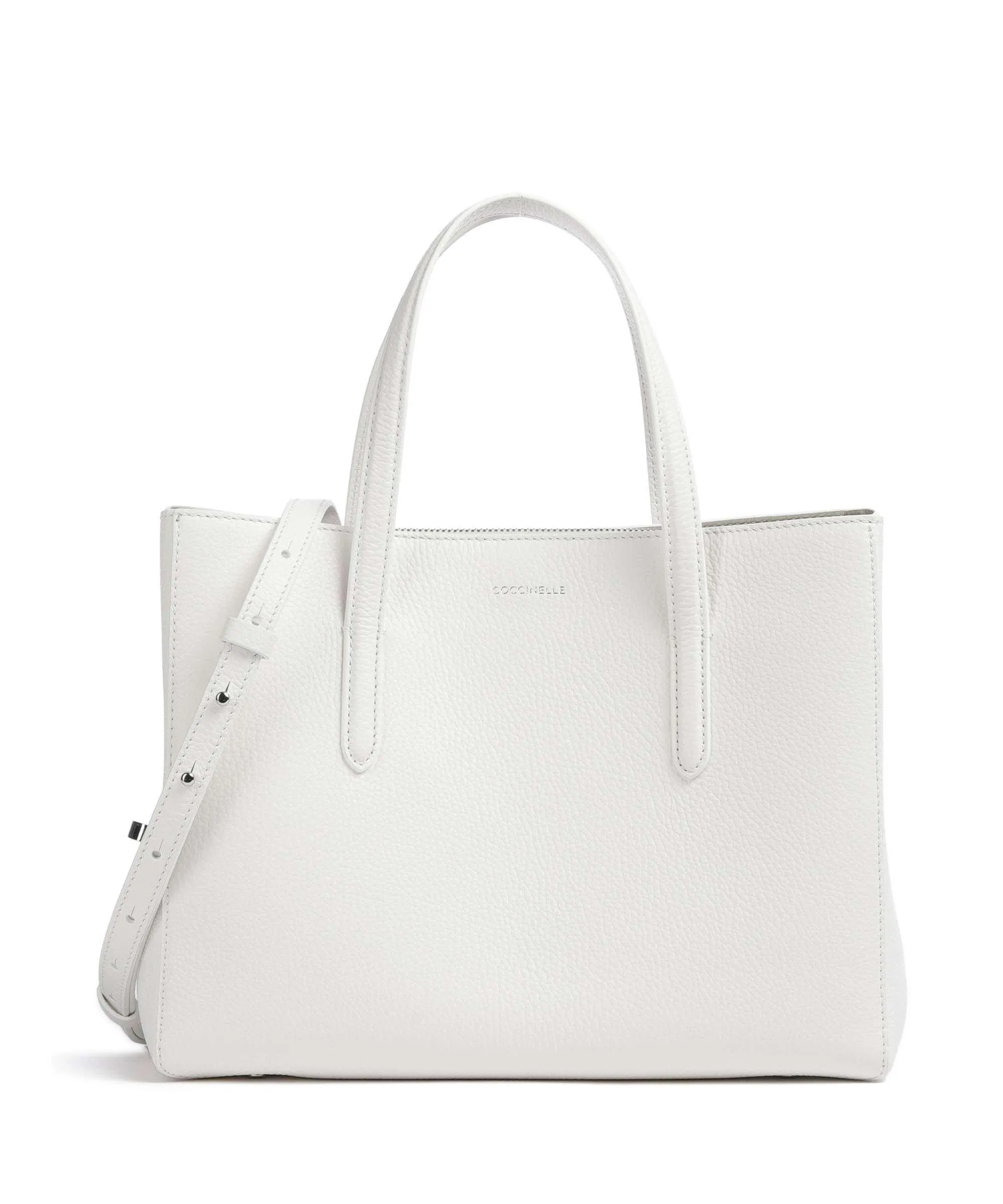  Coccinelle Swap Borsa a mano pelle di vacchetta grana bianco  