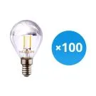 Confezione Multipack 100x Noxion Lucent LED E14 Sferica Filamento Mirror 4.5W 400lm - 827 Bianco Molto Caldo | Sostitua 40W