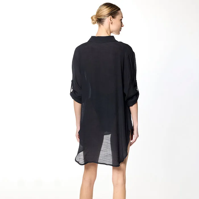 Copricostume nero camicia