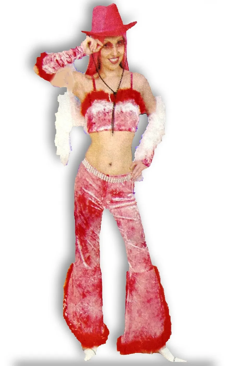 Costume donna Cowgirl con gambiere rosa
