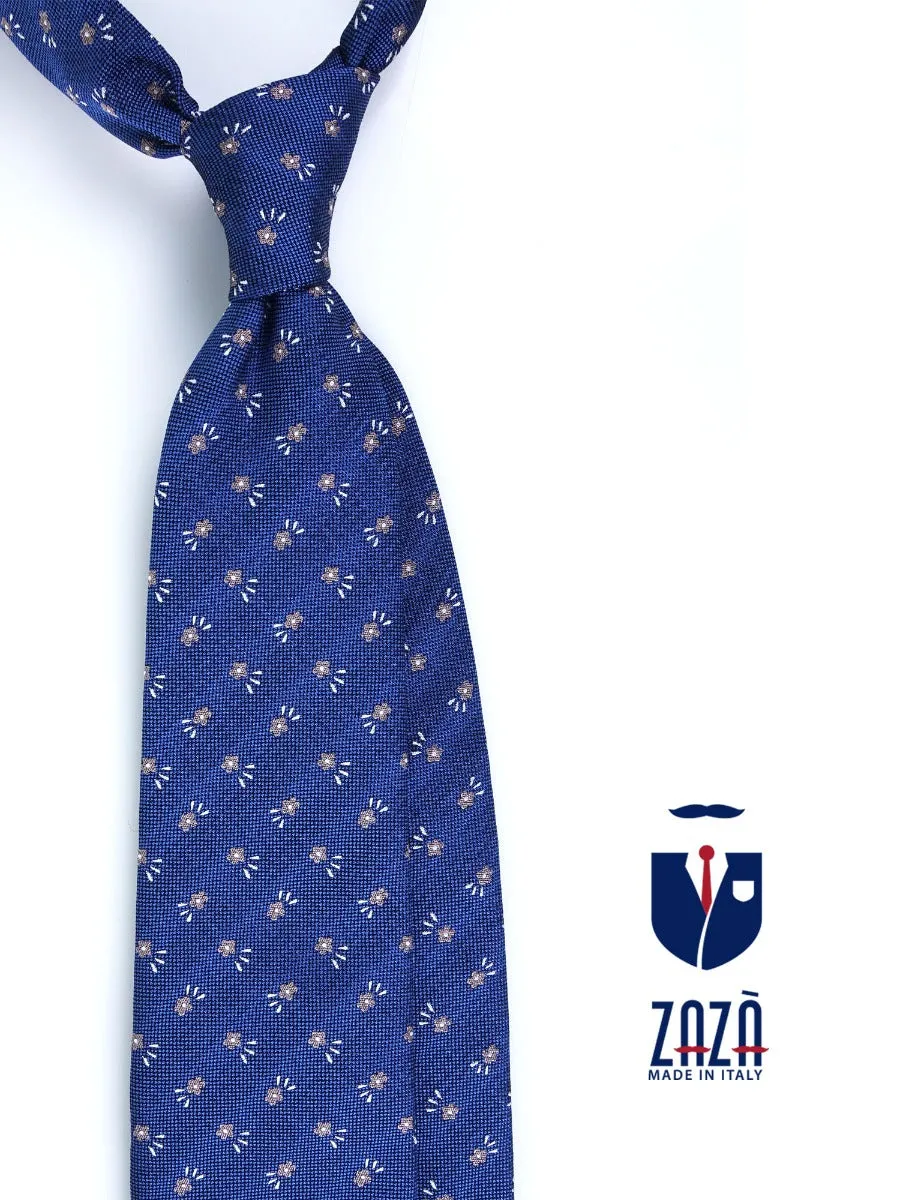Cravatta 3 pieghe ALISSA in seta tessuta Blu 